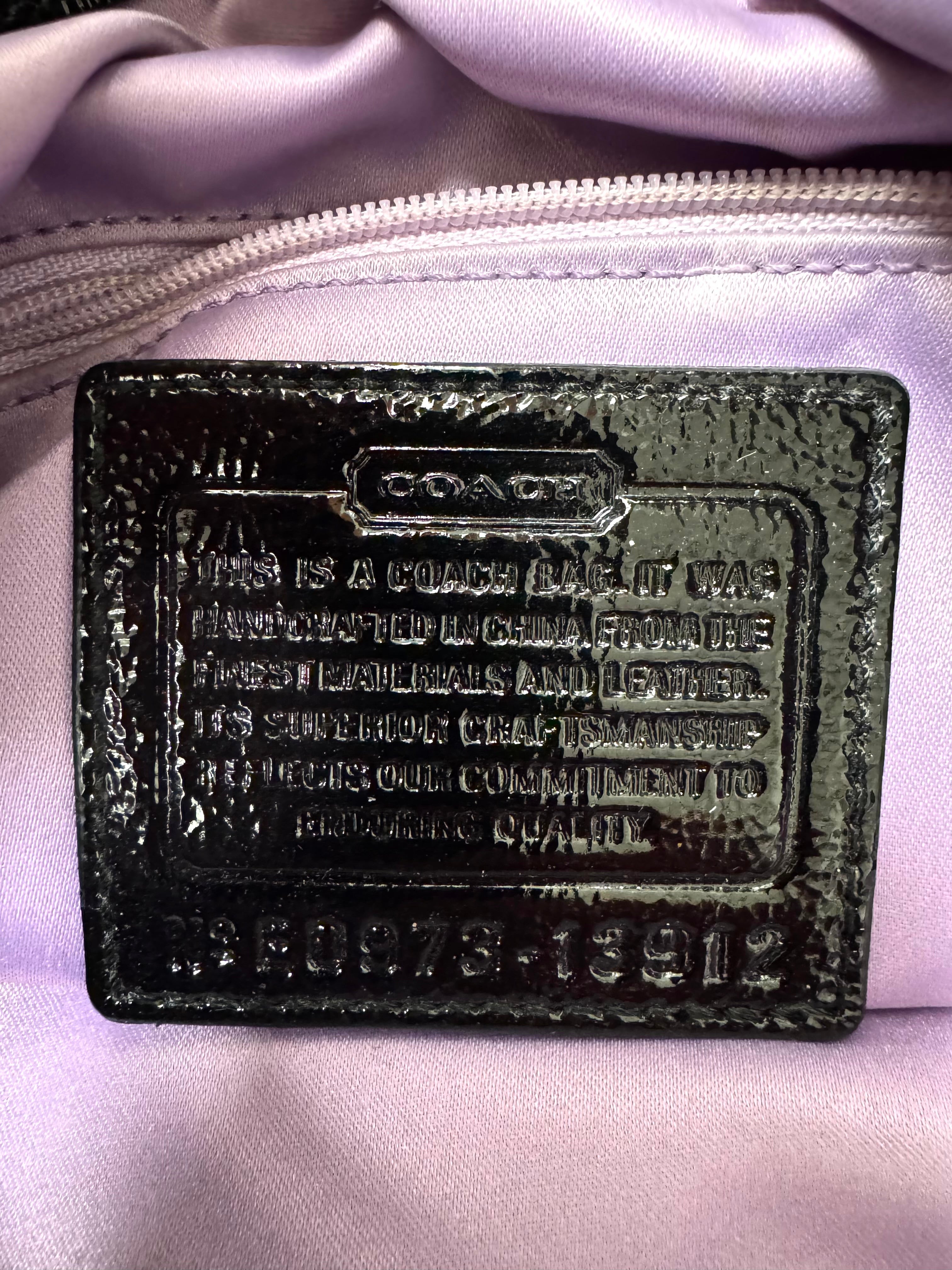 COACH 'Garnet Signature' Black Magic Nylon Satchel