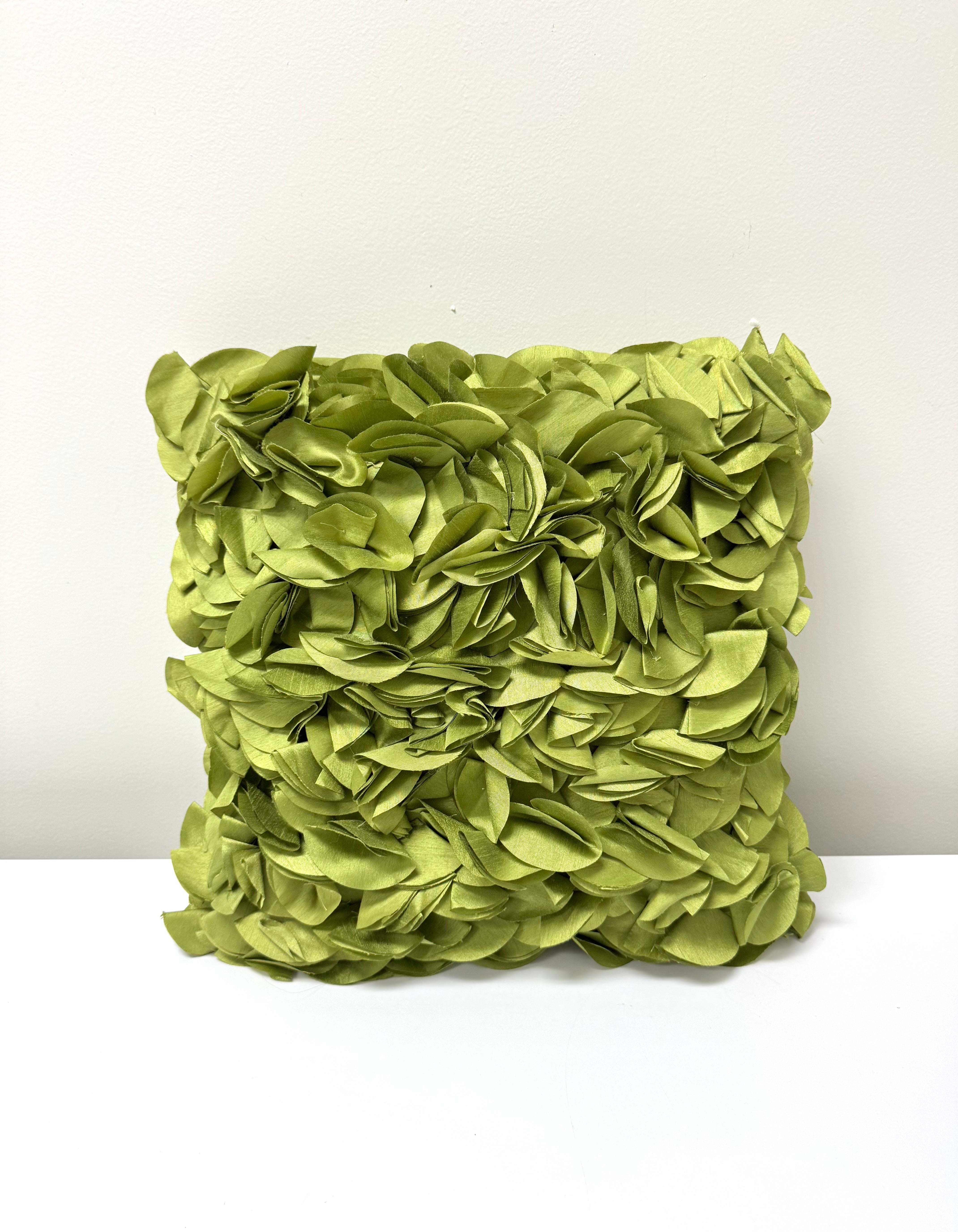 Green Silk Leaf 17" Pillow