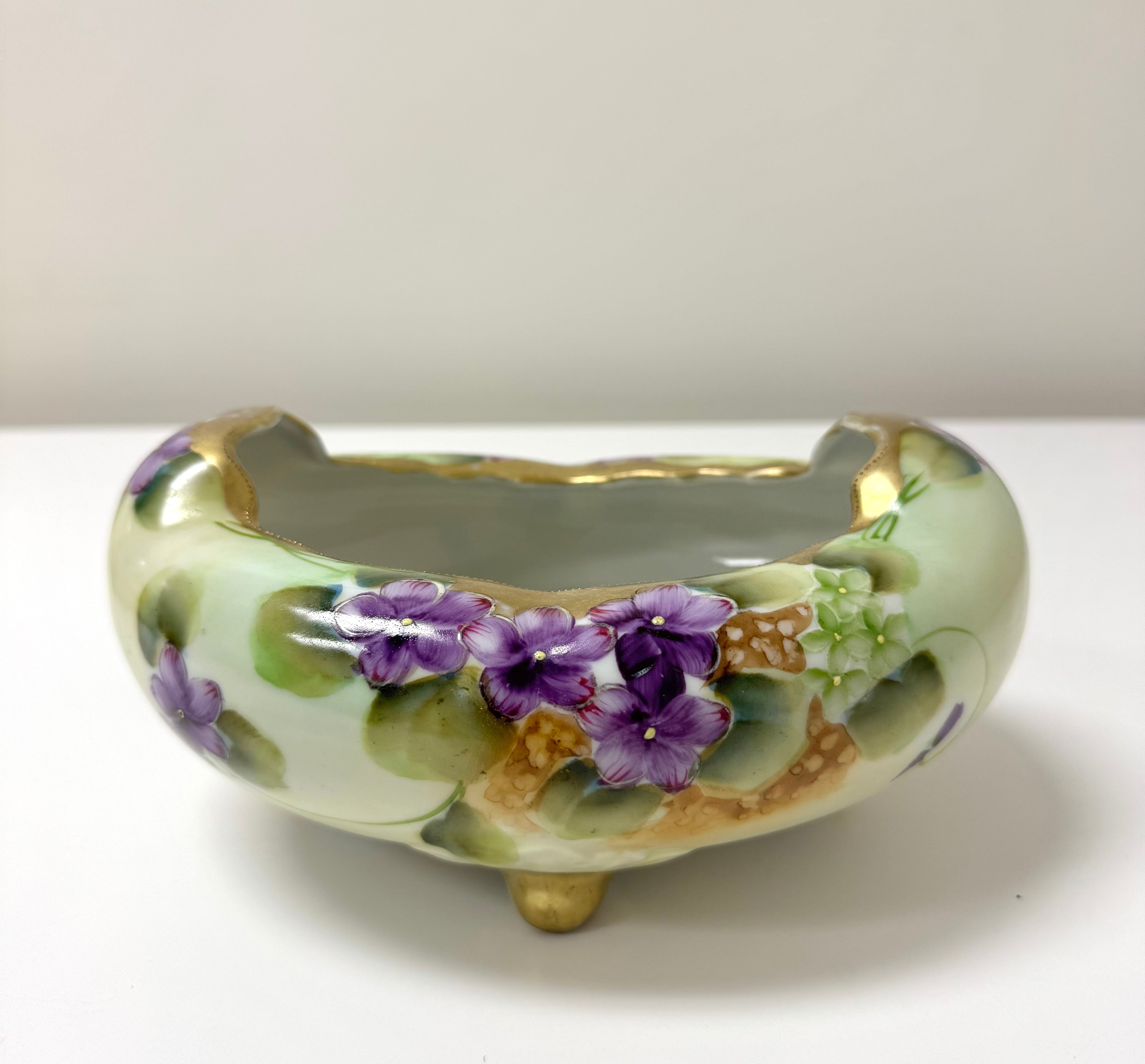 Vintage Hand-painted Footed Bowl