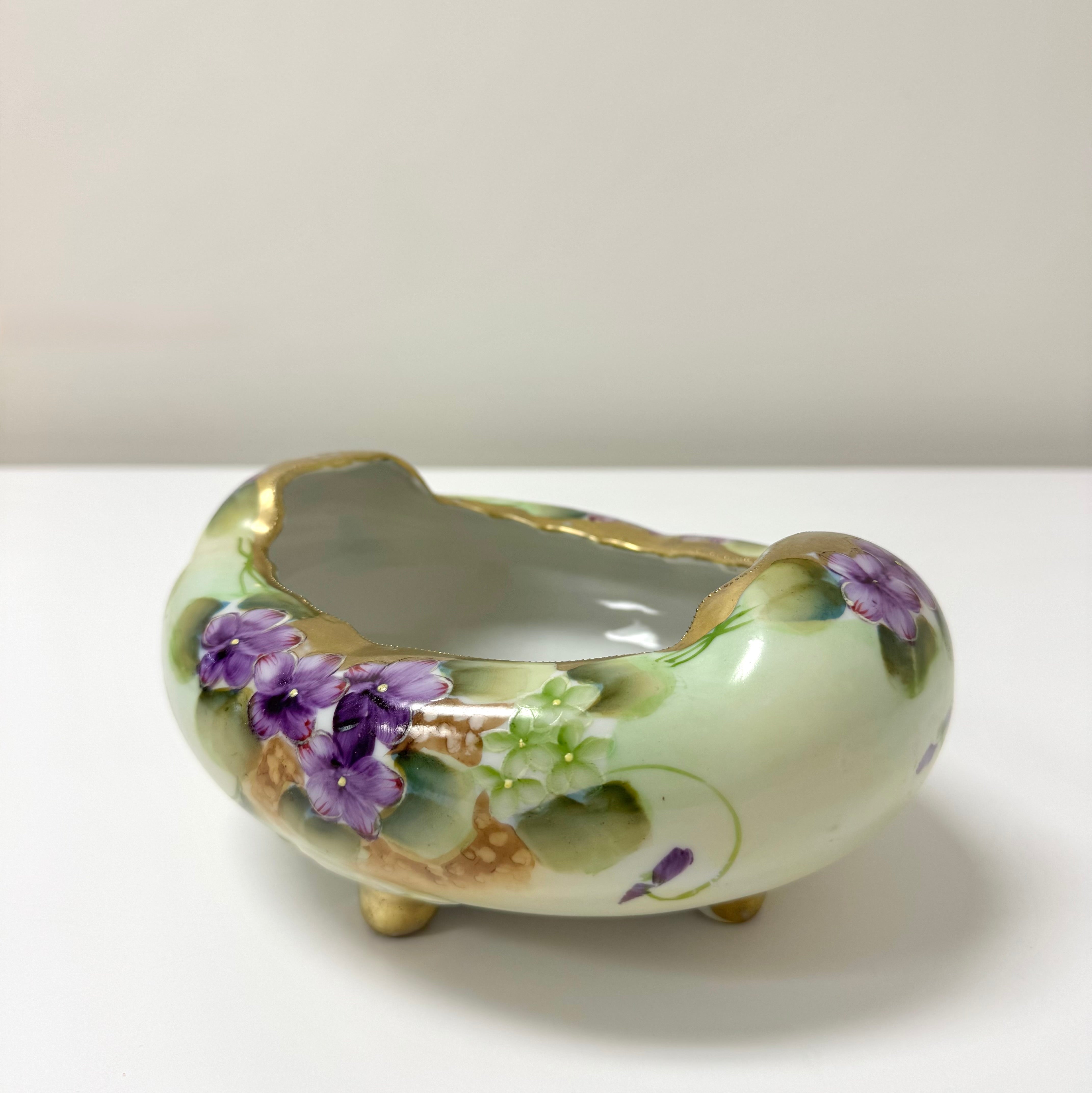 Vintage Hand-painted Footed Bowl