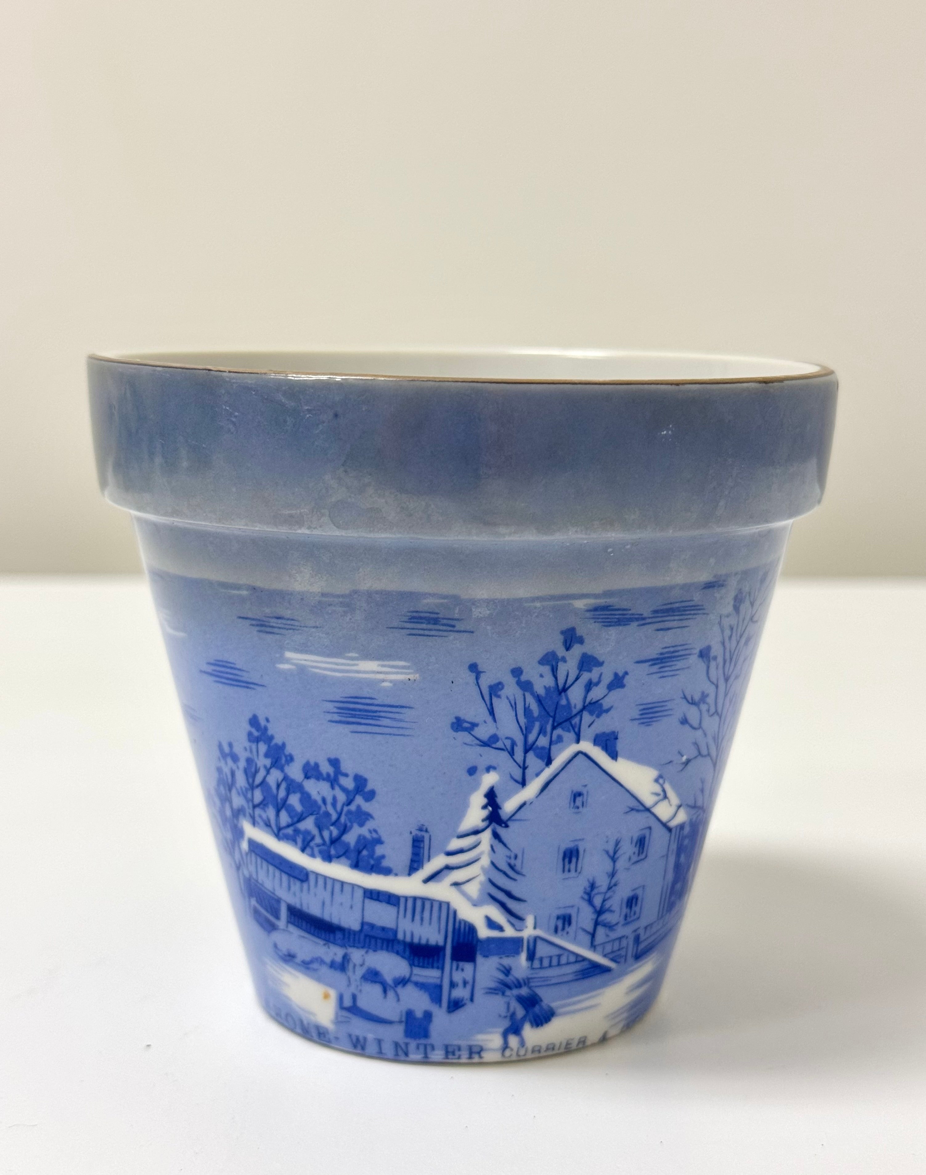 Vintage Currier & Ives Planter