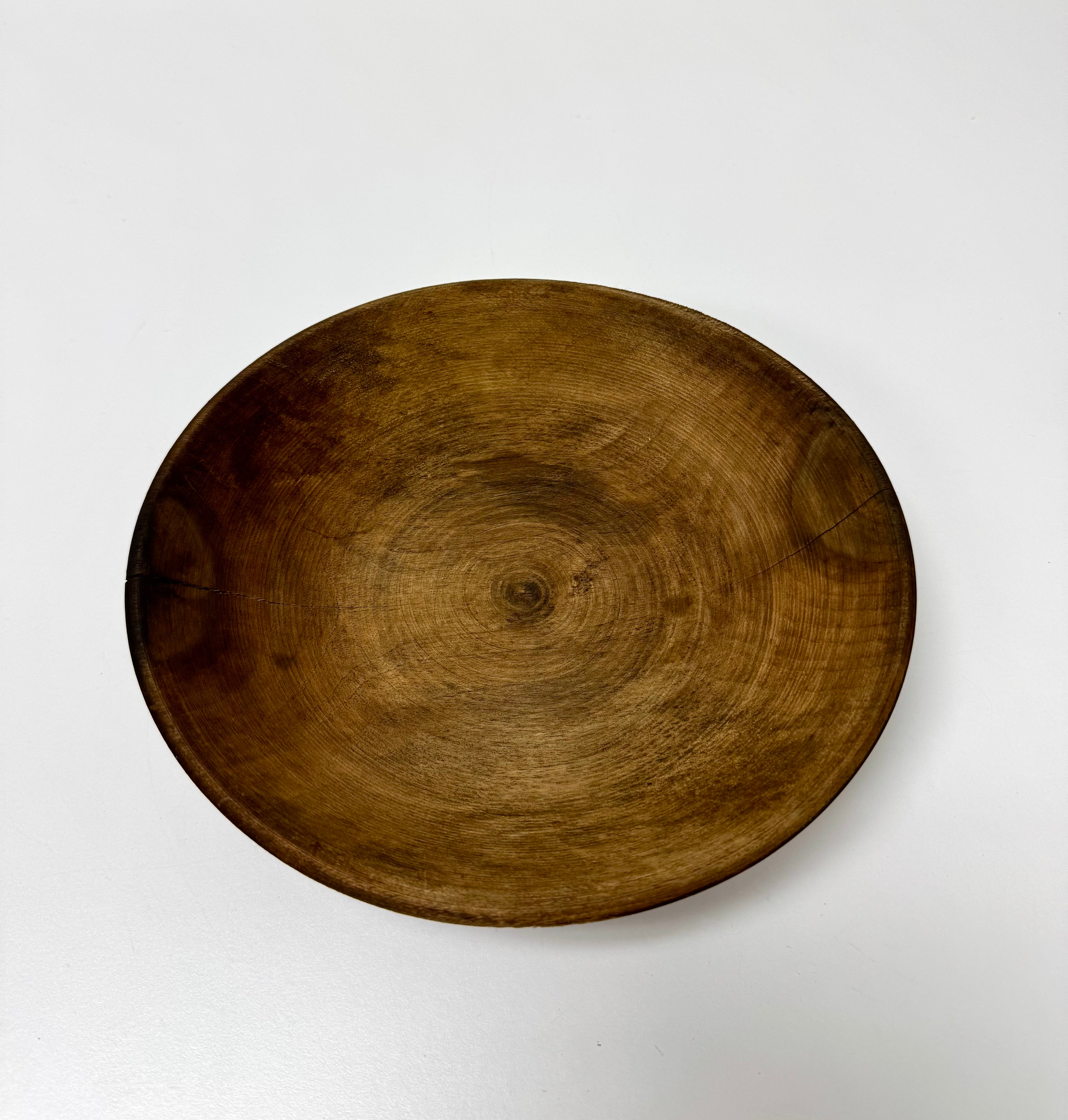 Handcrafted Wooden Shallow 9" Bowl