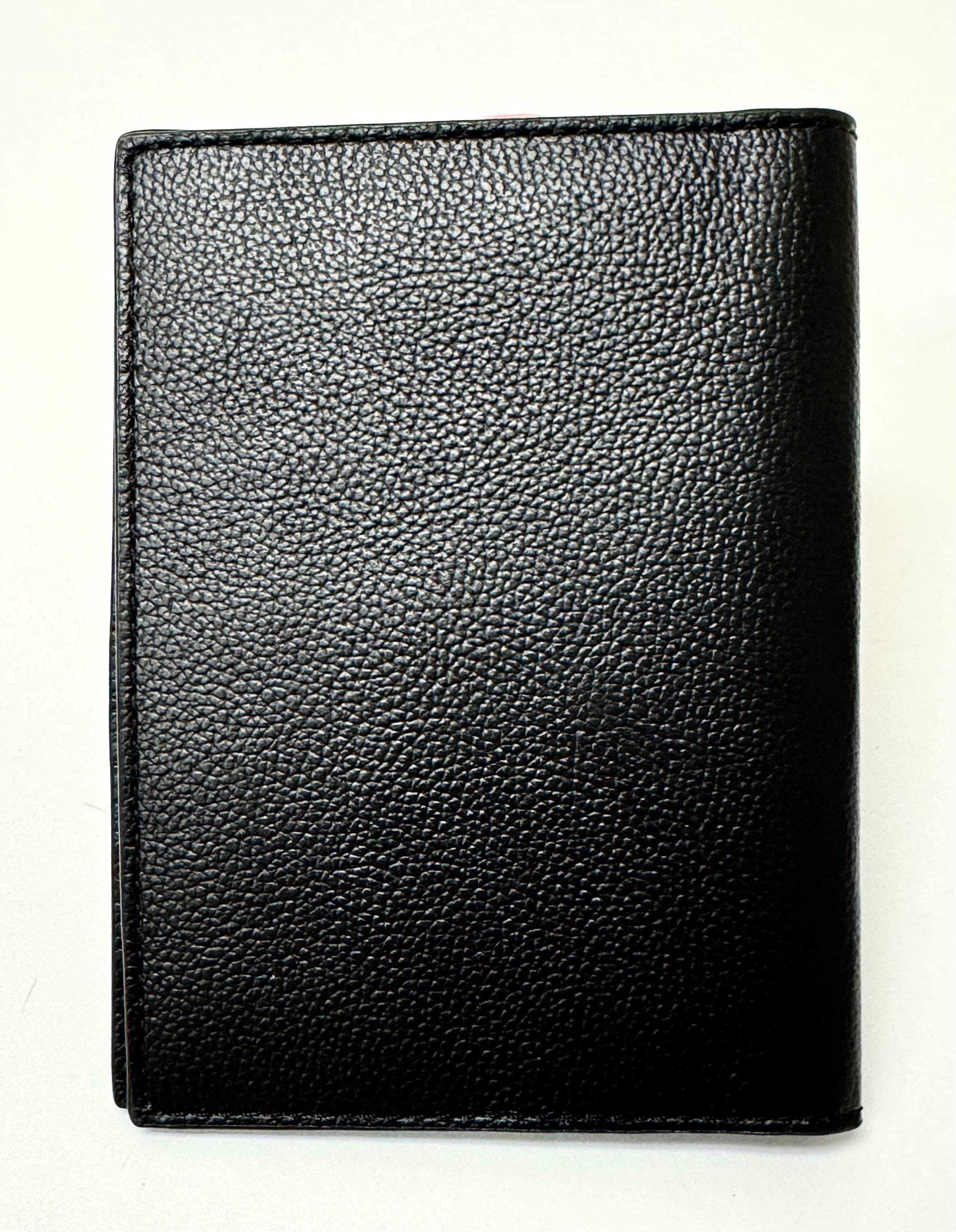NEW COACH Black Pebble Leather Passport Case