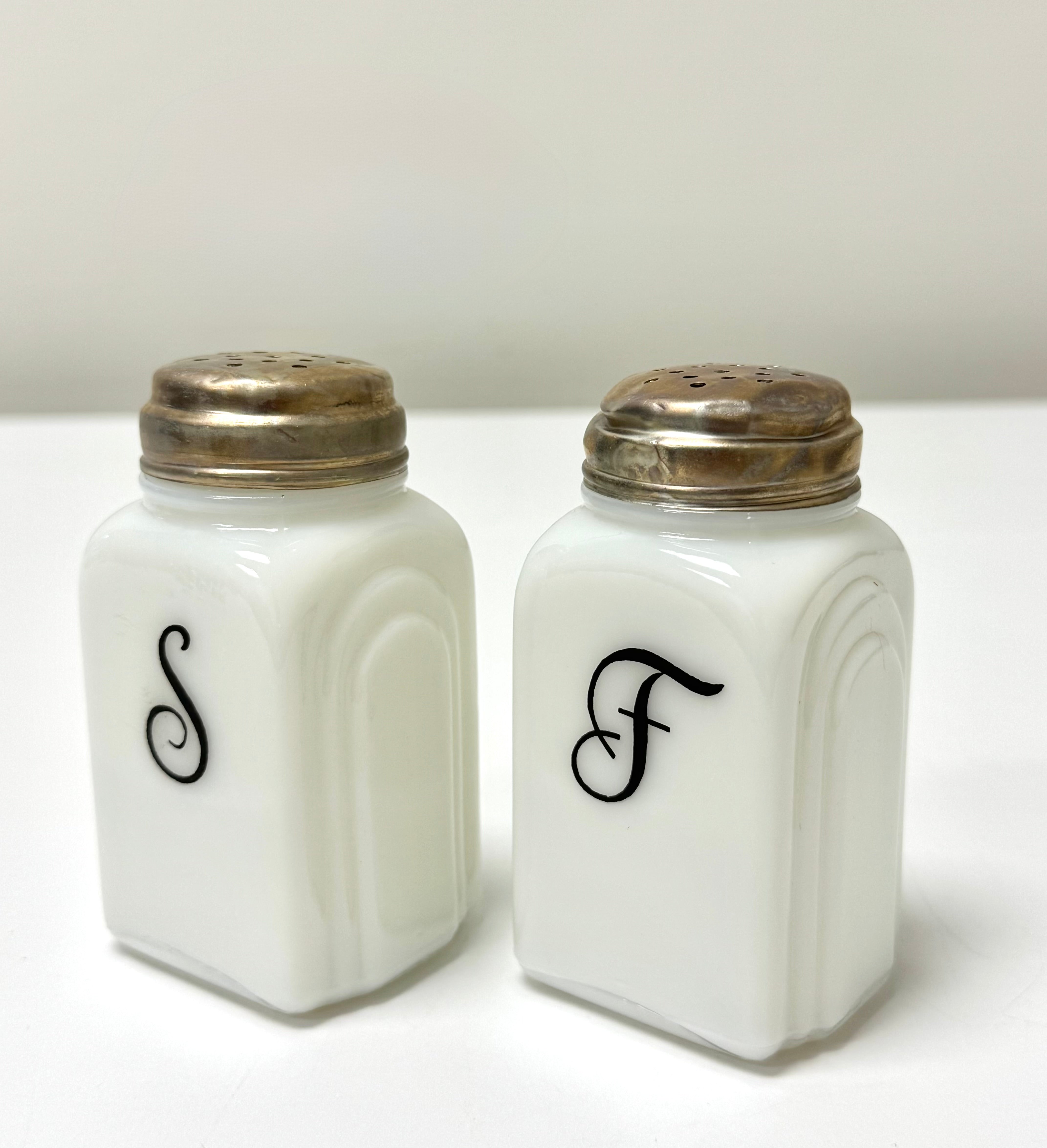 Vintage Milk Glass Salt & Pepper/Flour