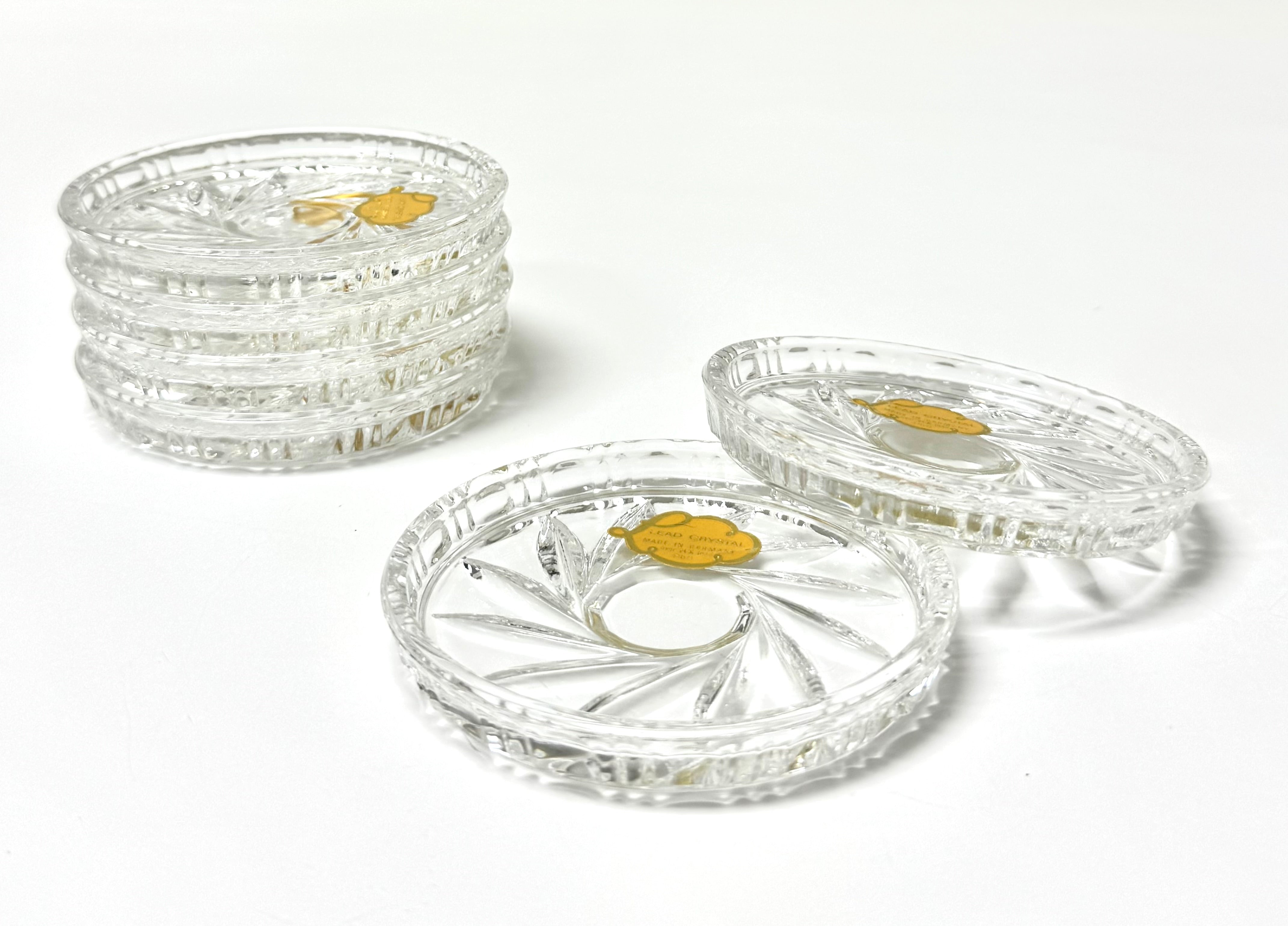 Cut Crystal Coasters Set of 6
