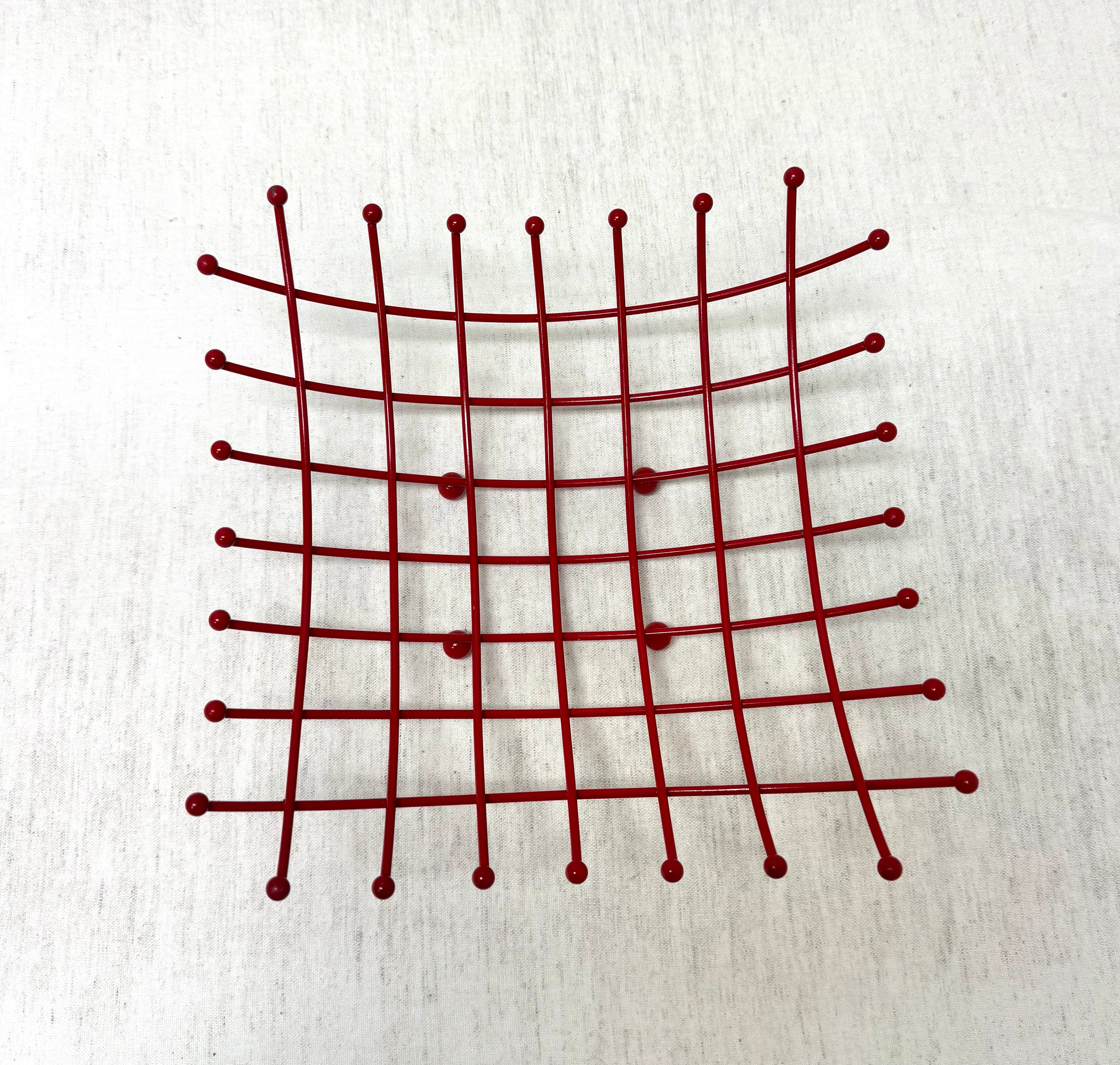 Vintage Red Wire Fruit Basket