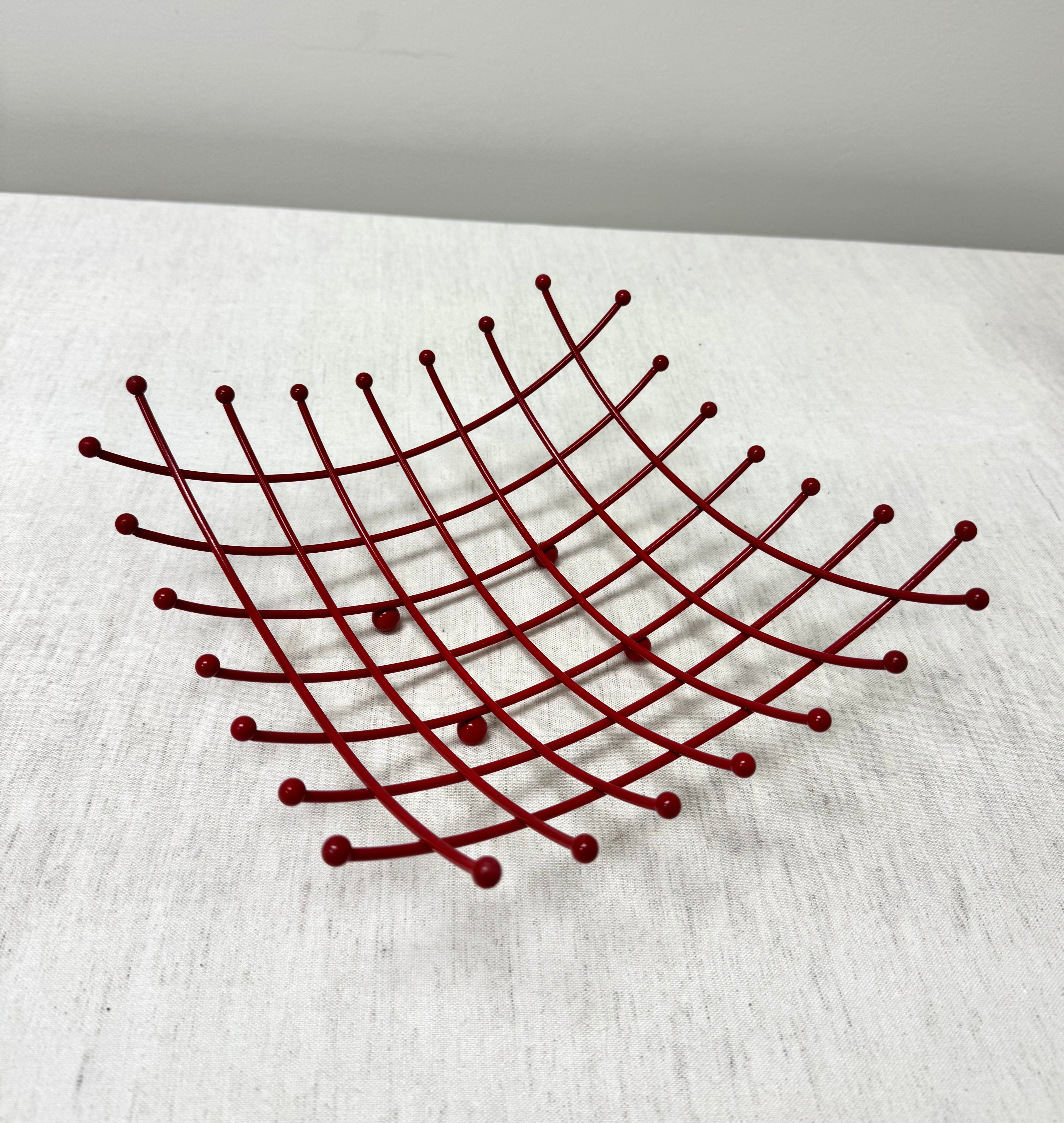 Vintage Red Wire Fruit Basket