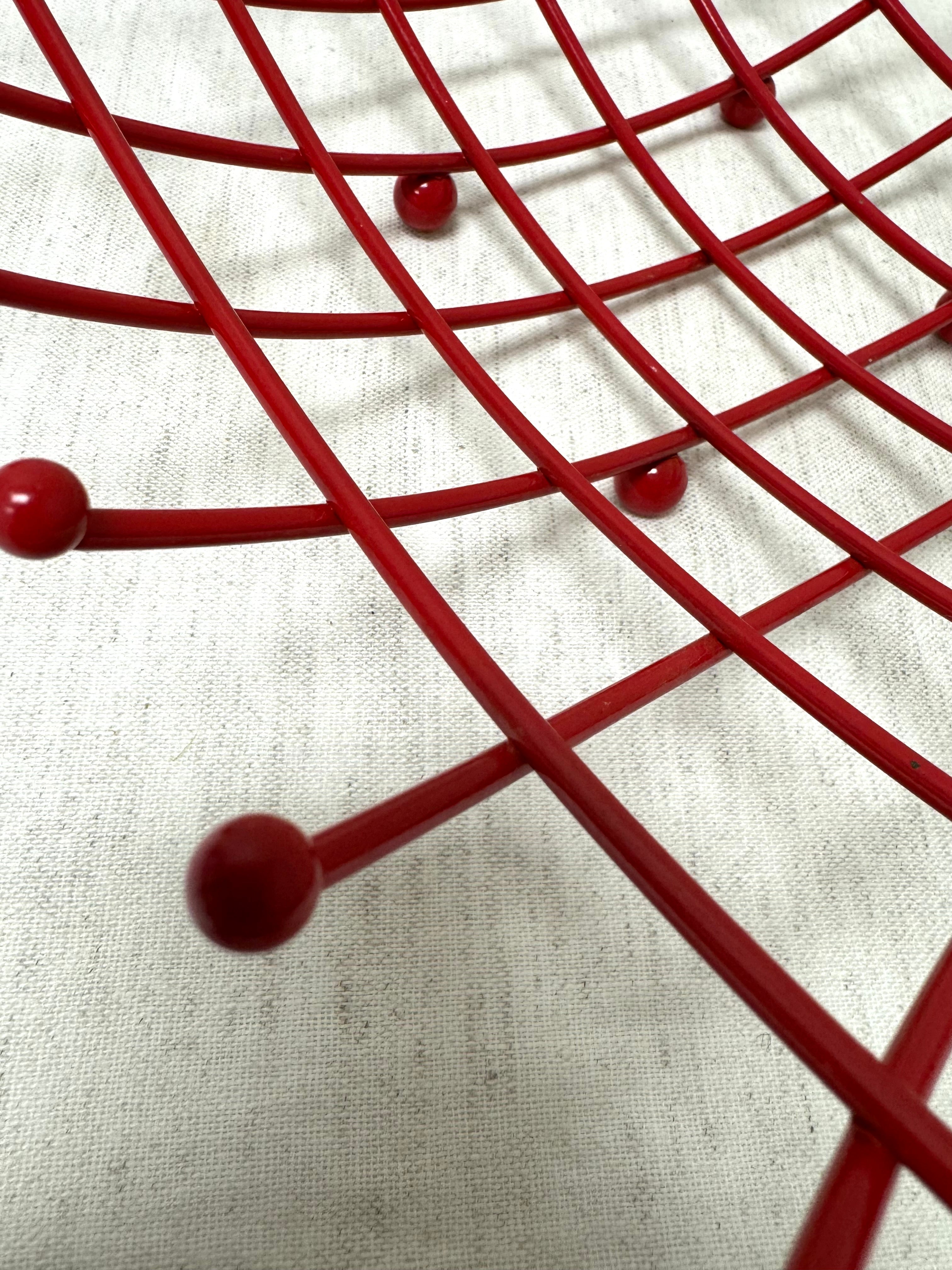 Vintage Red Wire Fruit Basket