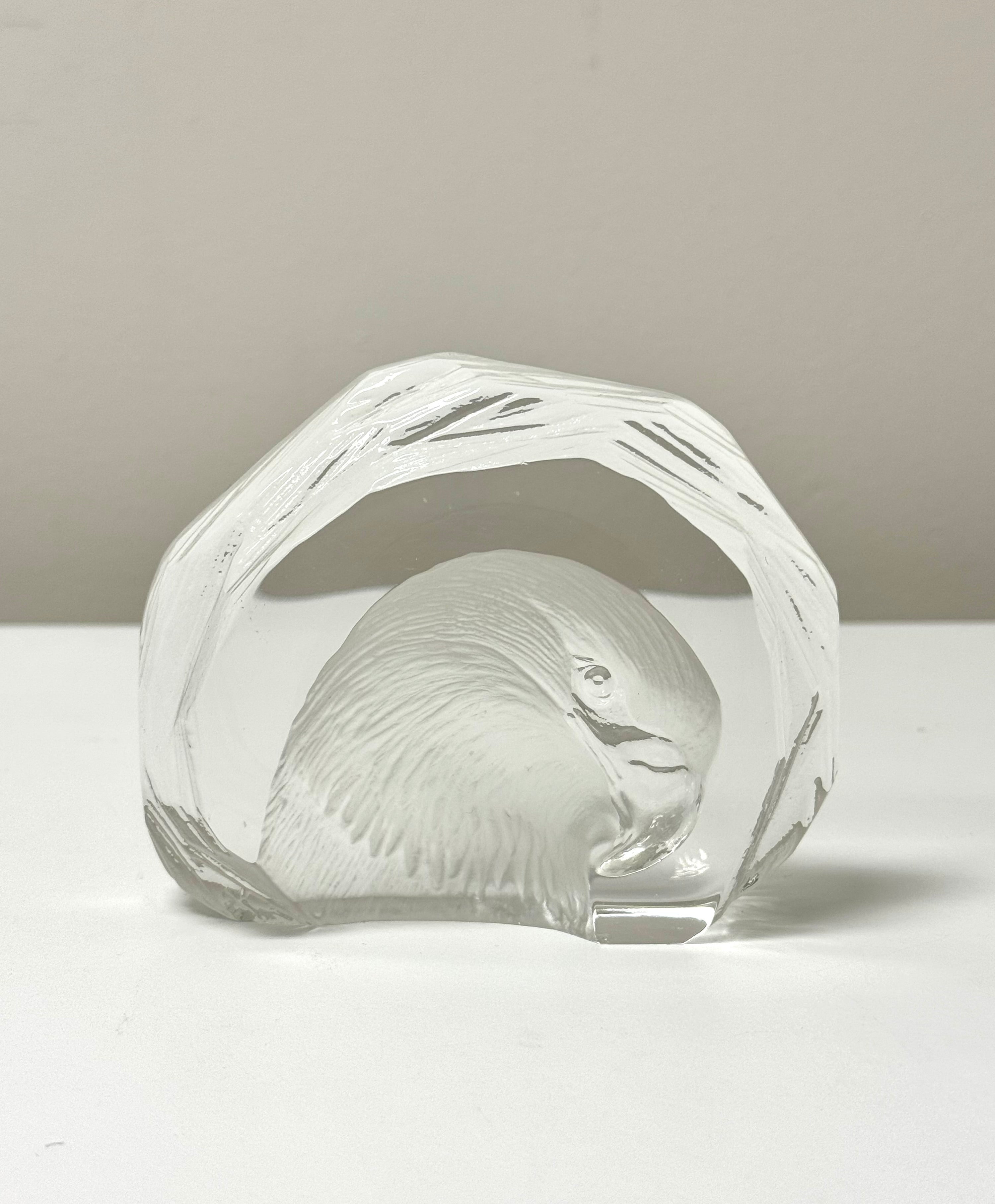 ALFRED CAPREDONI Crystal Eagle Paperweight