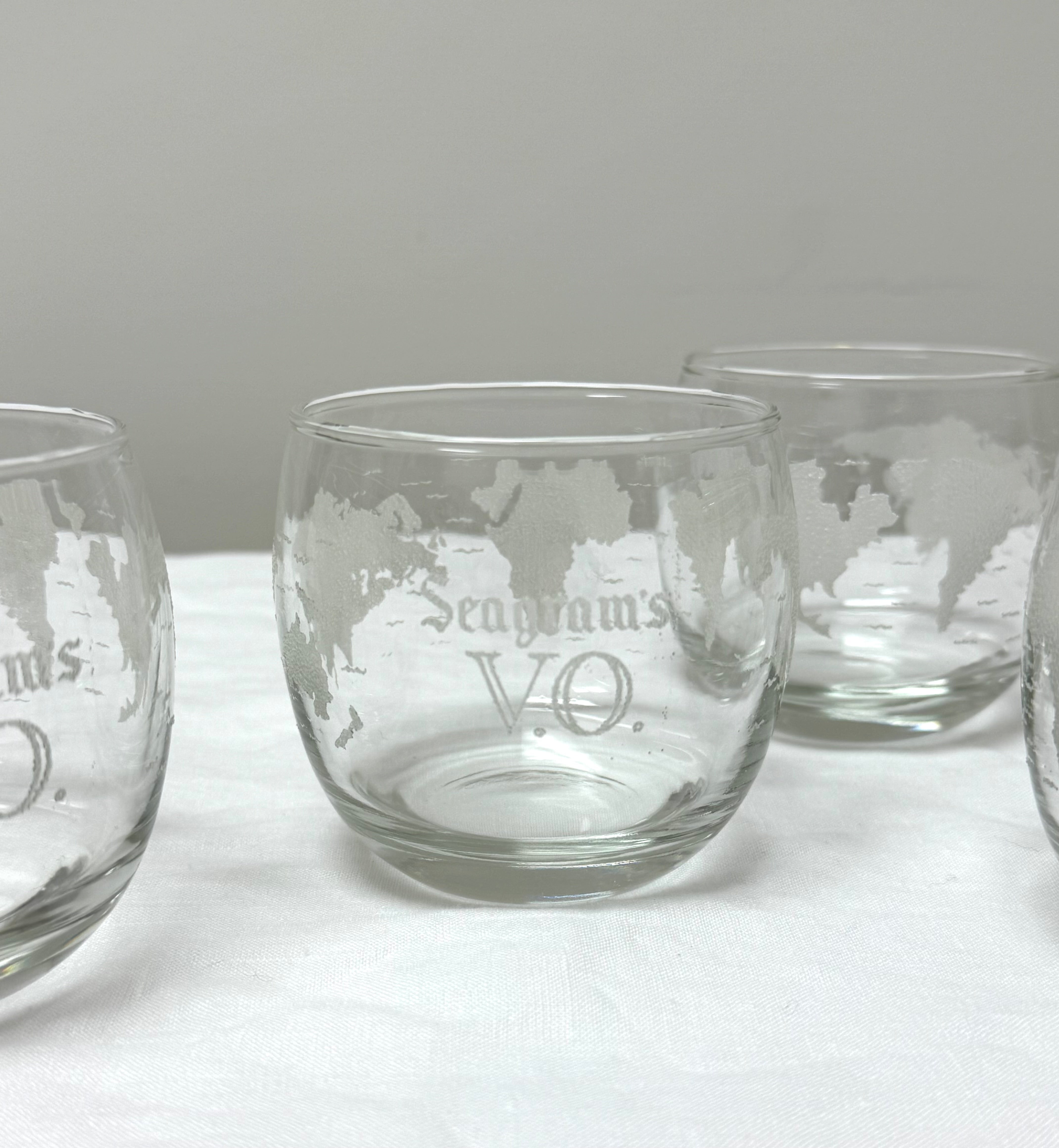 Seagram's VO World Globe Low Balls Set of 4