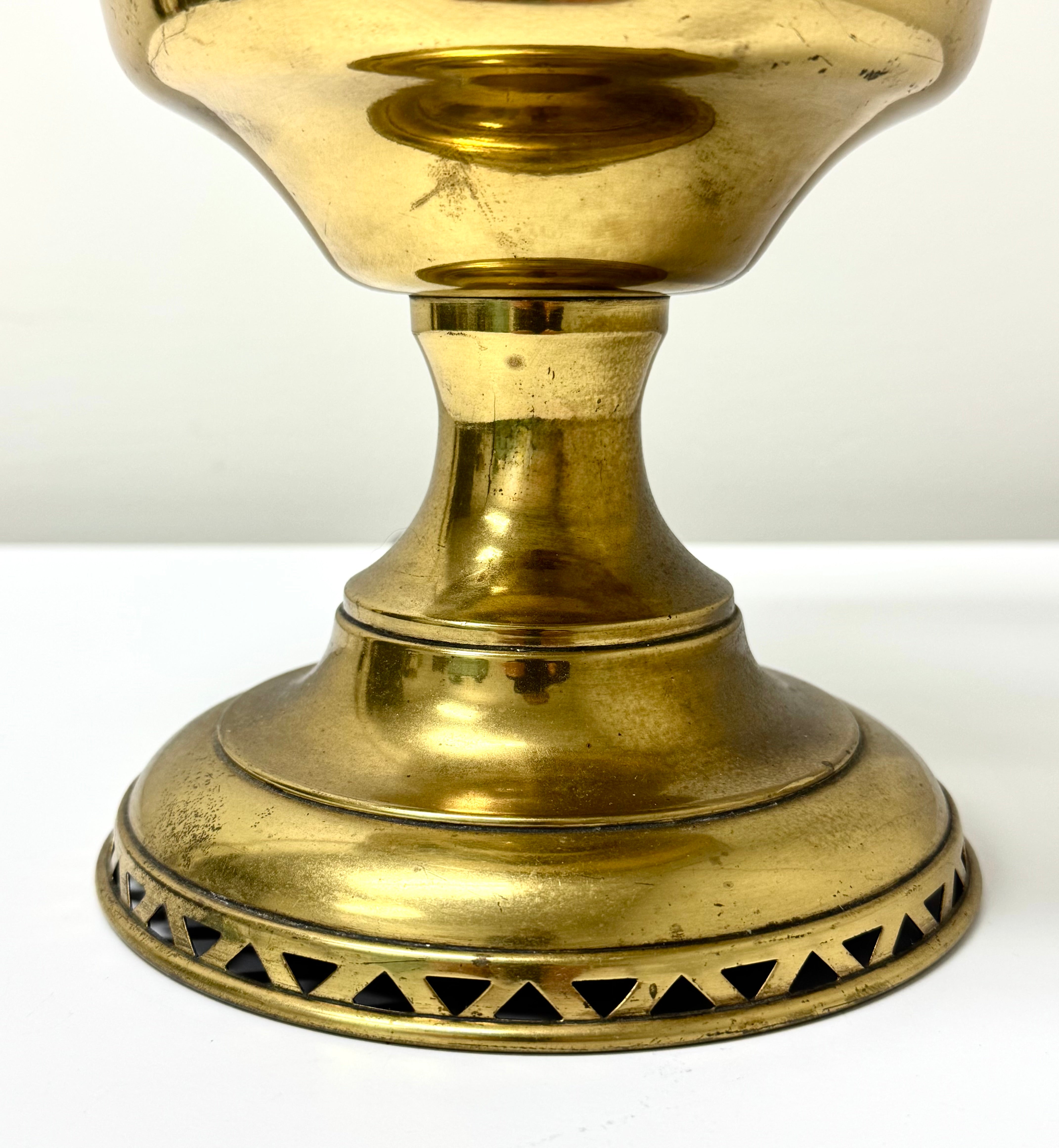 Vintage Brass Lamp with Openwork Base