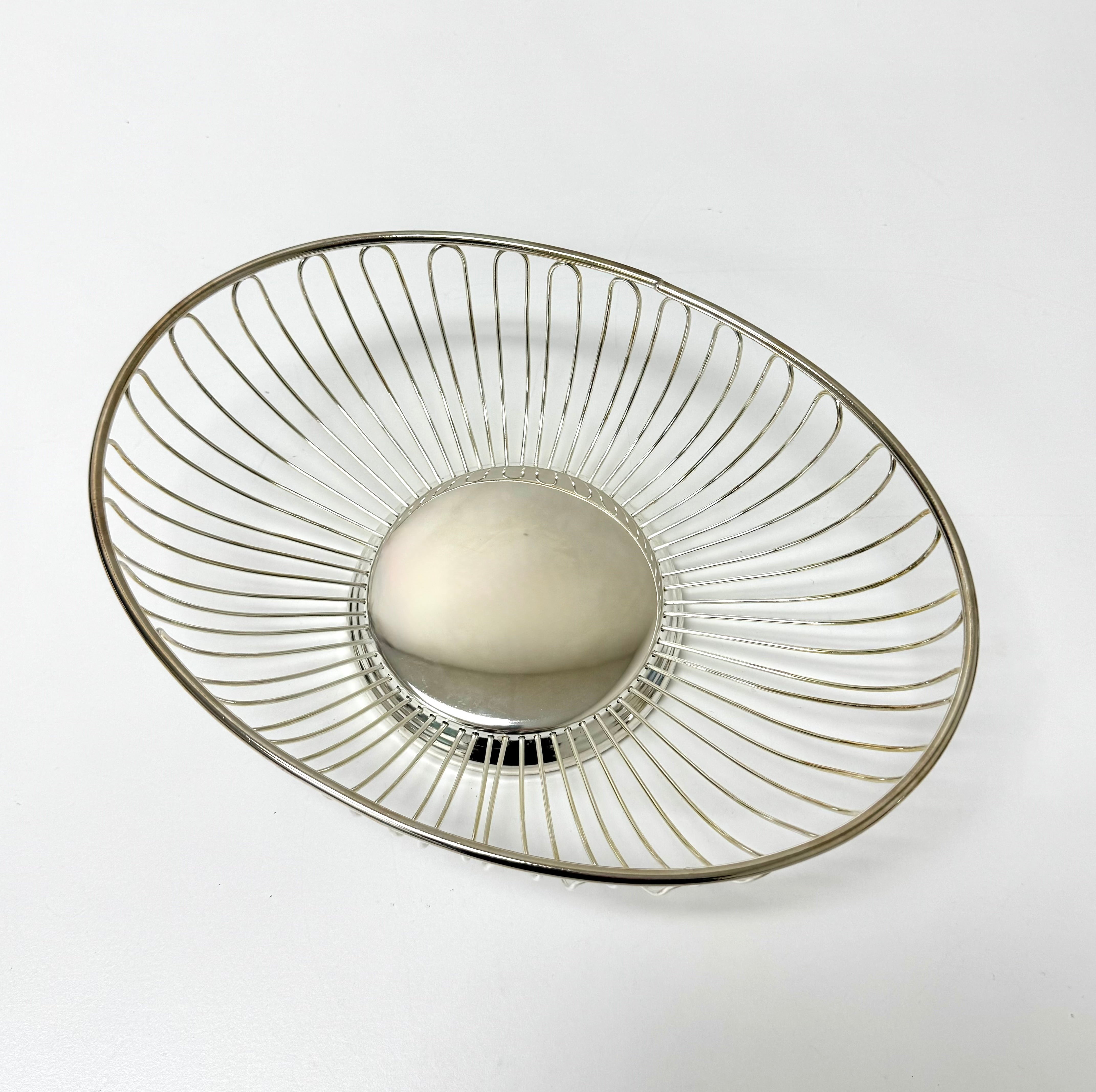 Silverplate Oval Wire Basket