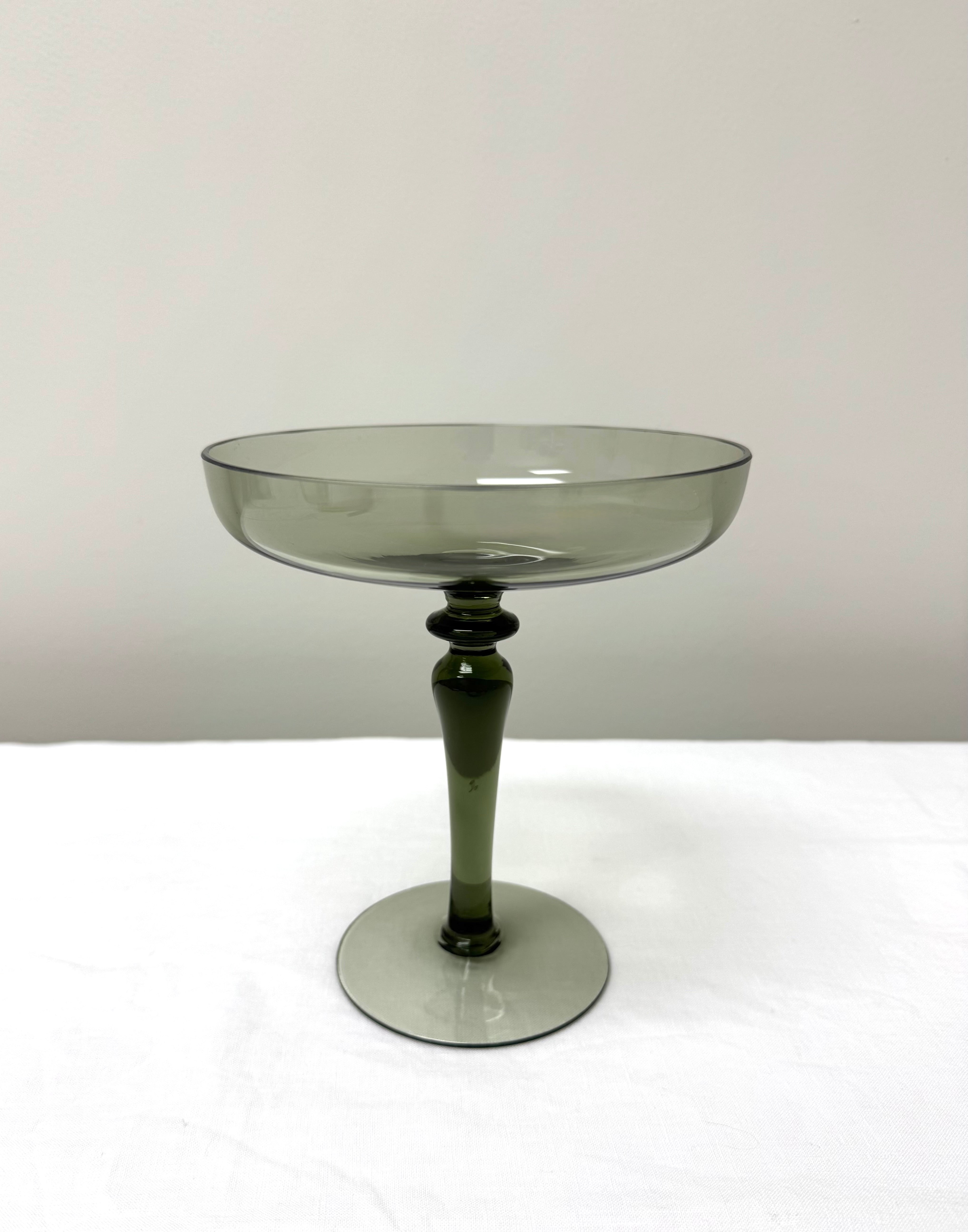Smoke Gray Glass Compote