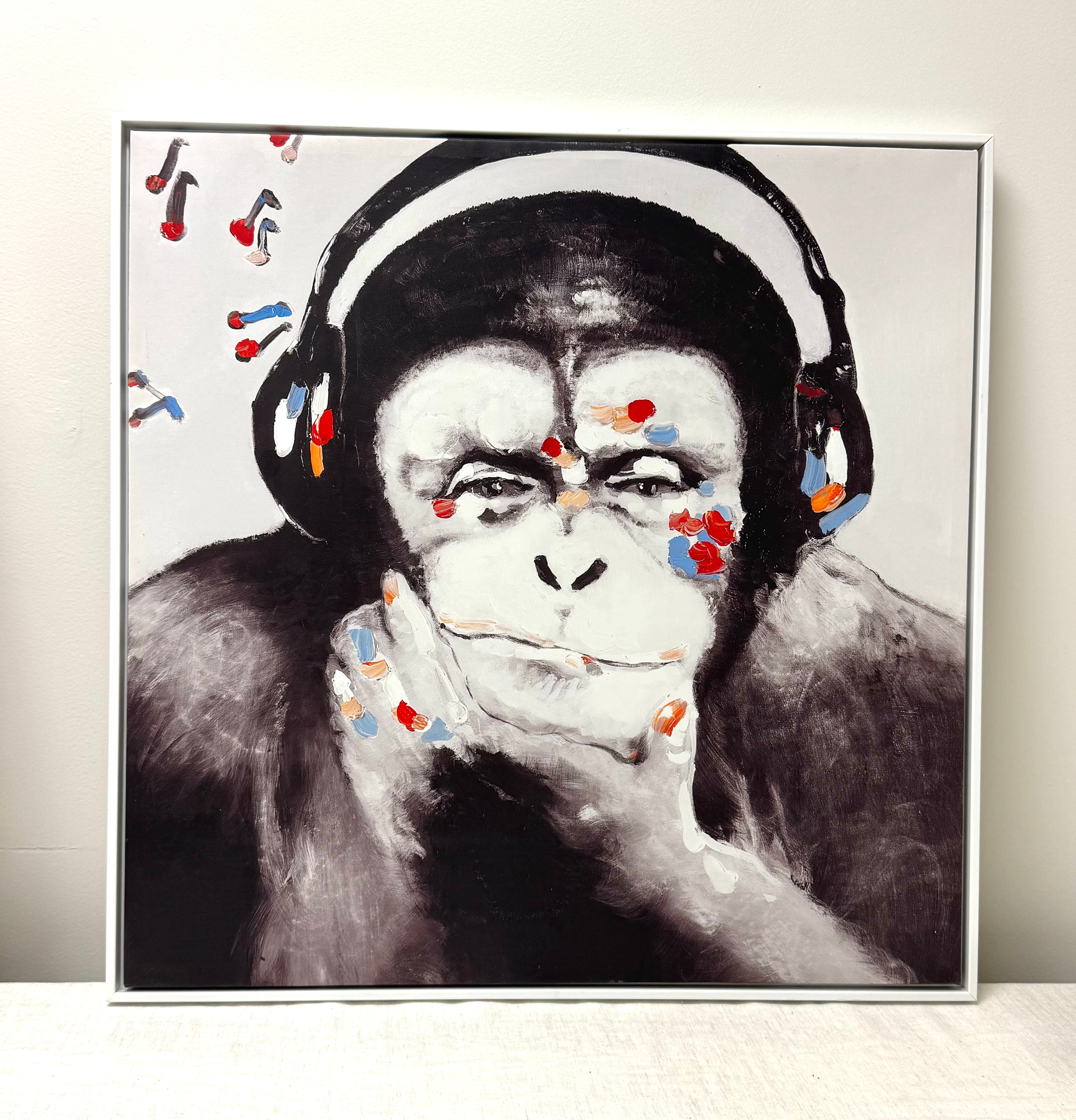 BANKSY 'Monkey with Headphones ' Canvas Art