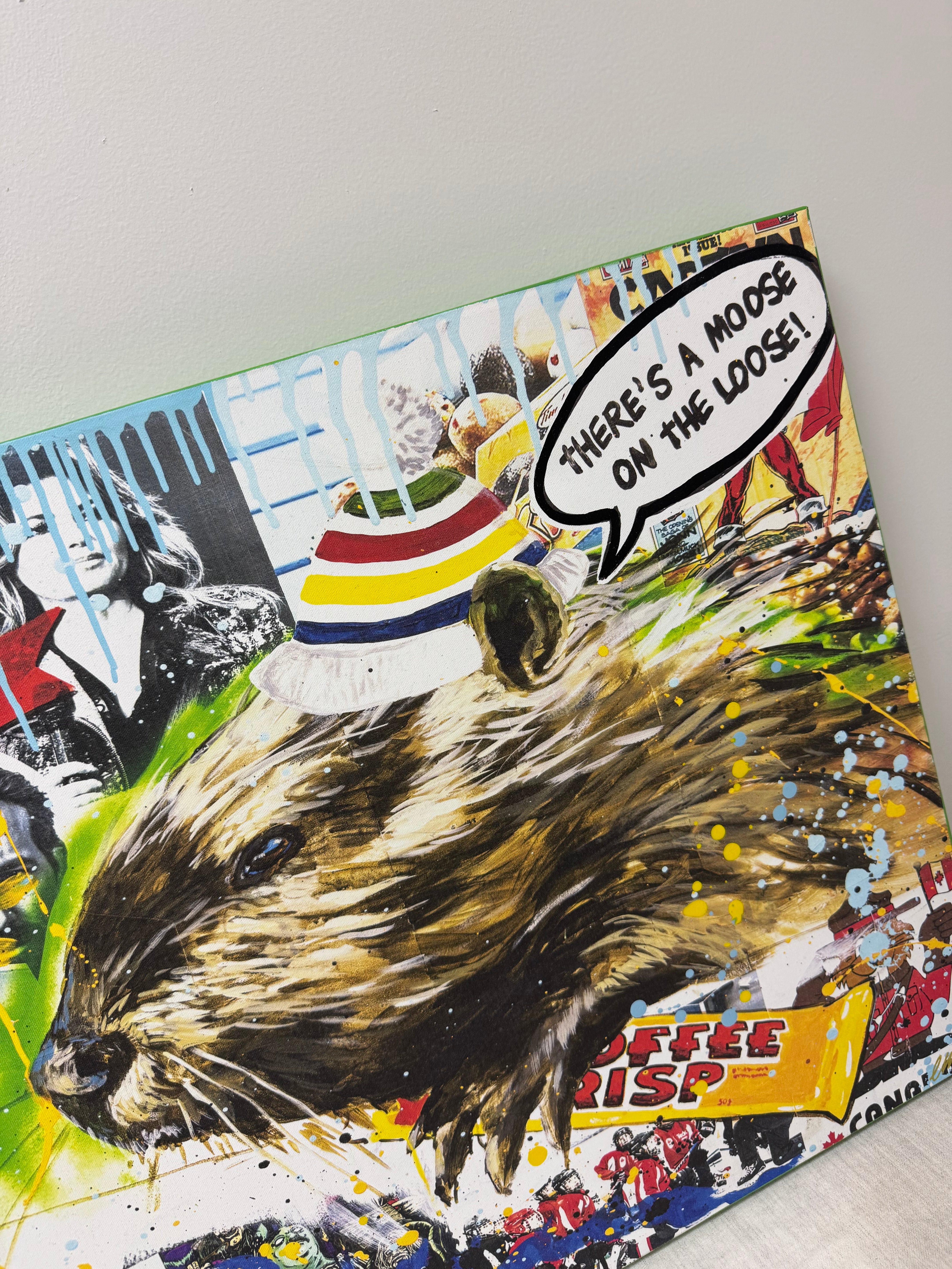 'Moose on the Loose' Canvas Art