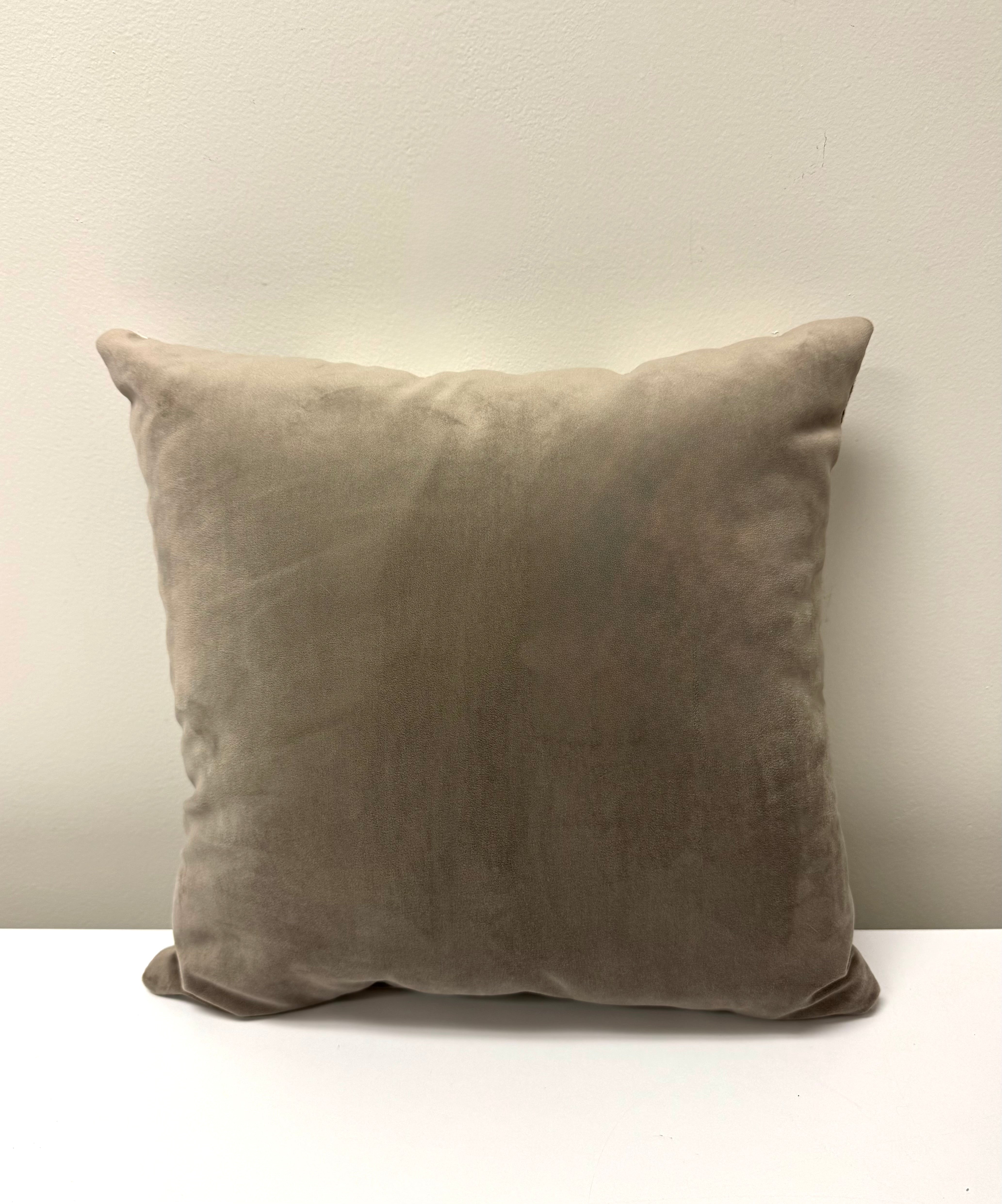 Taupe/Gray & Cream 17" Pillow