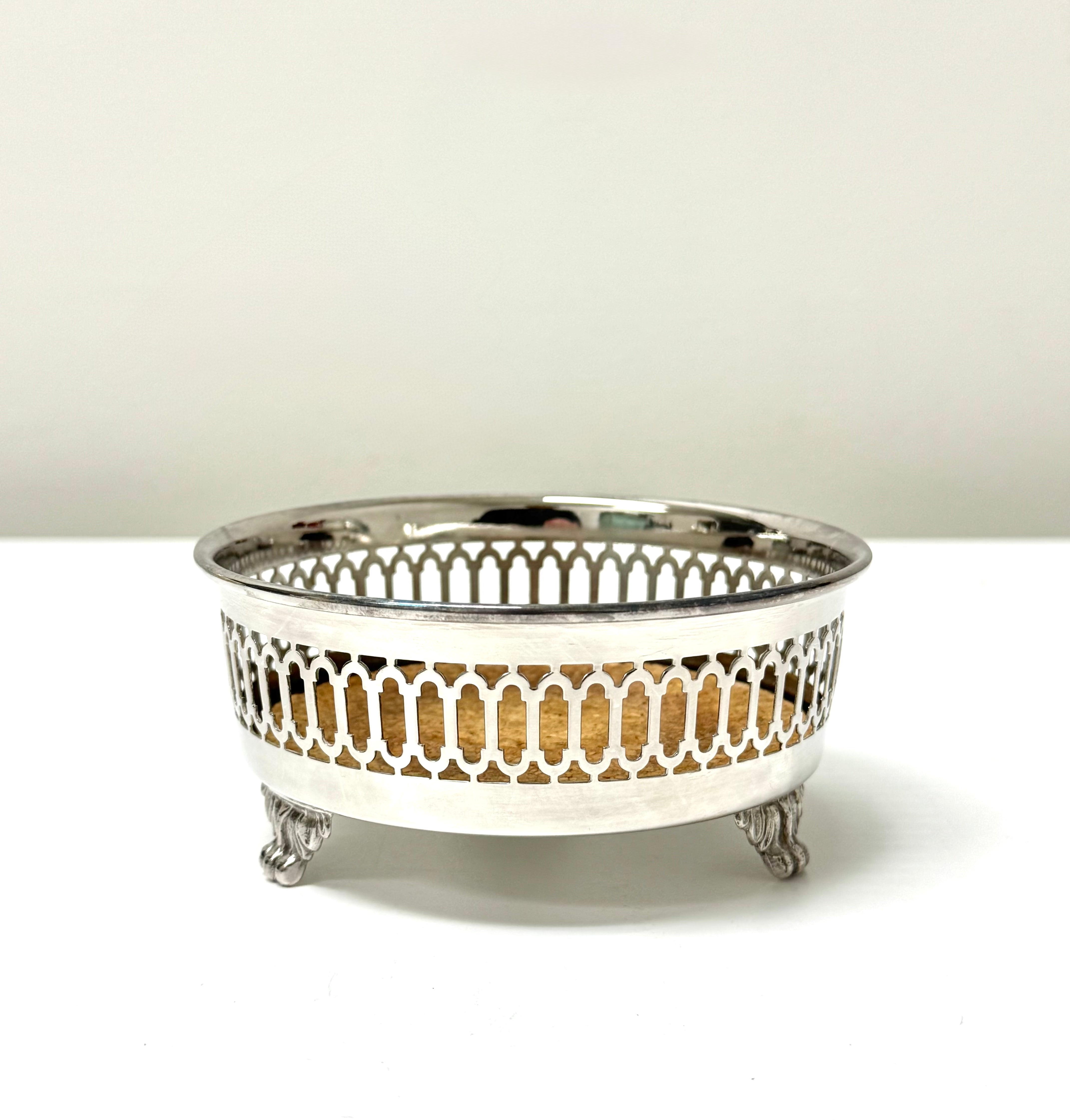 Vintage Silverplate Footed Bottle Coaster