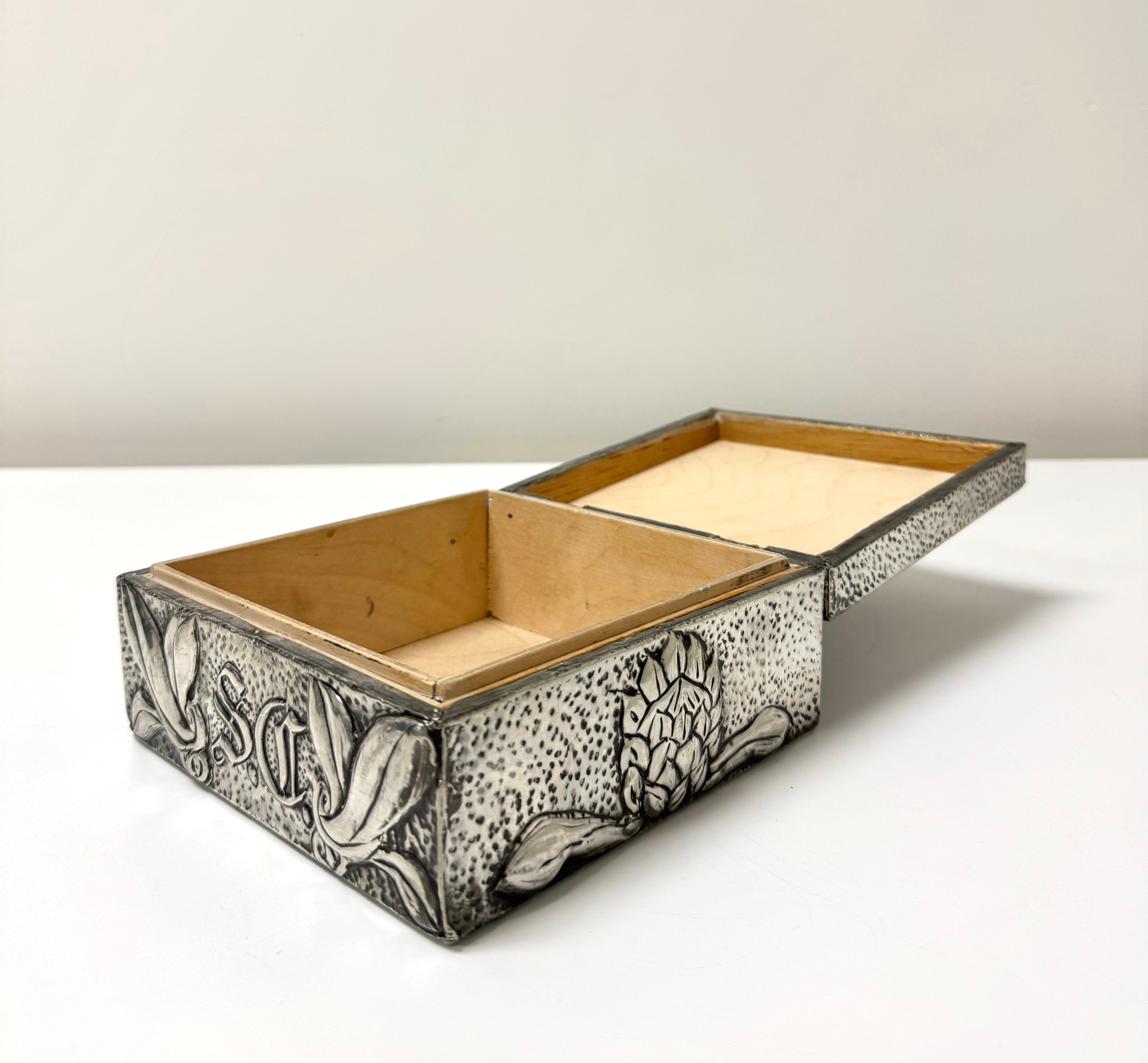 Vintage Darkened Silver Repousse Box