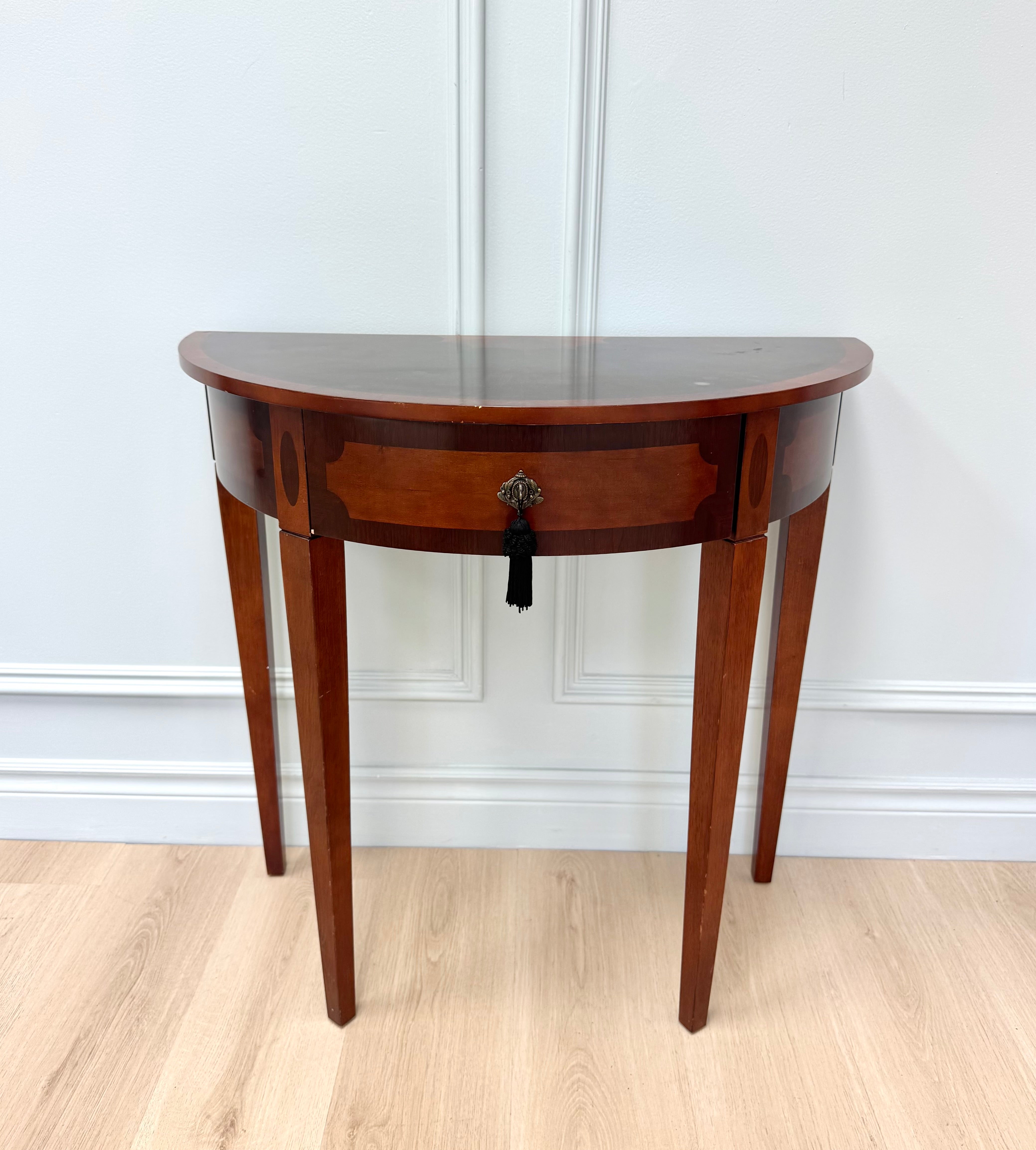 BOMBAY Demilune Marquetry Table