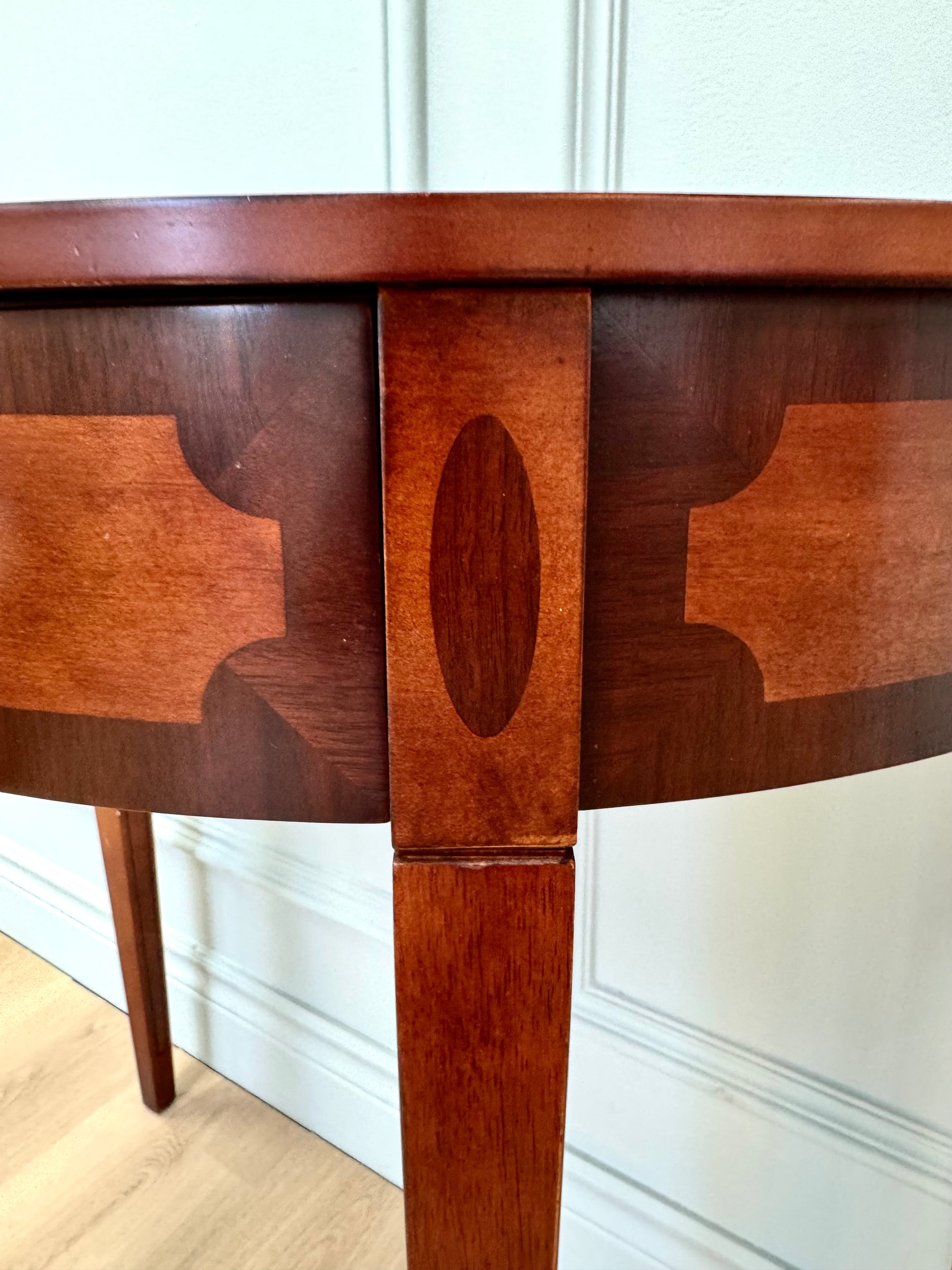 BOMBAY Demilune Marquetry Table