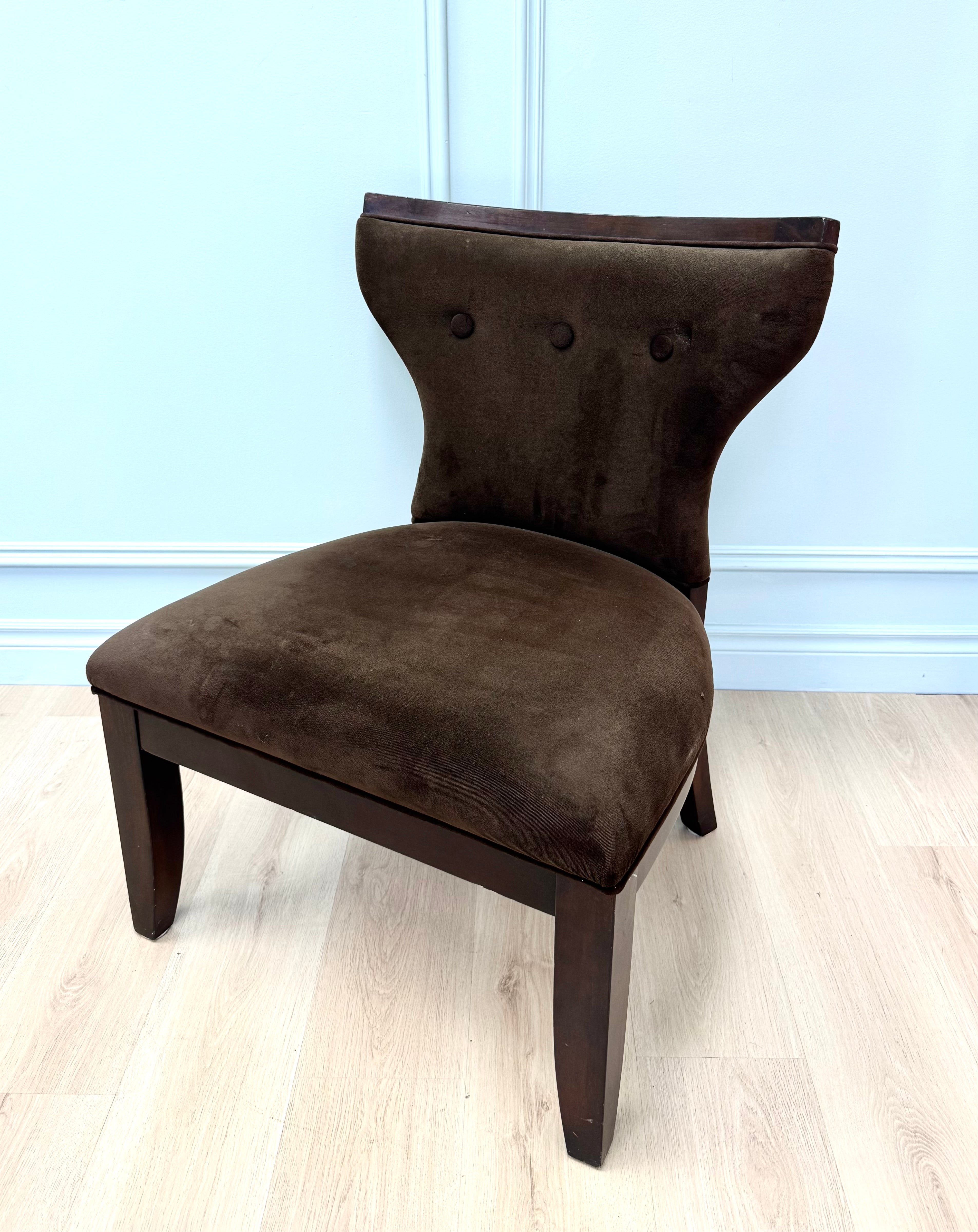 Chocolate Brown Velvet Hourglass Chair