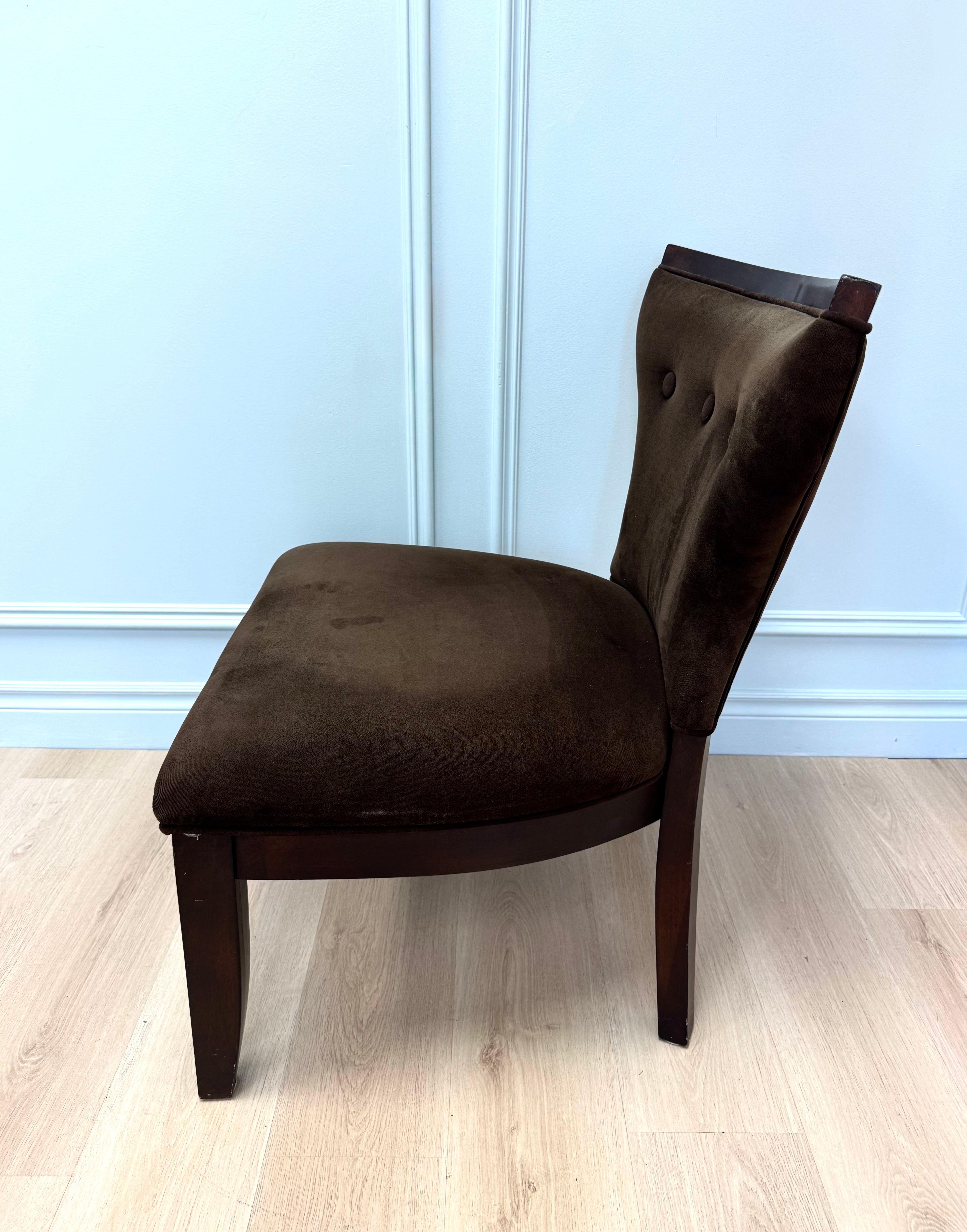 Chocolate Brown Velvet Hourglass Chair