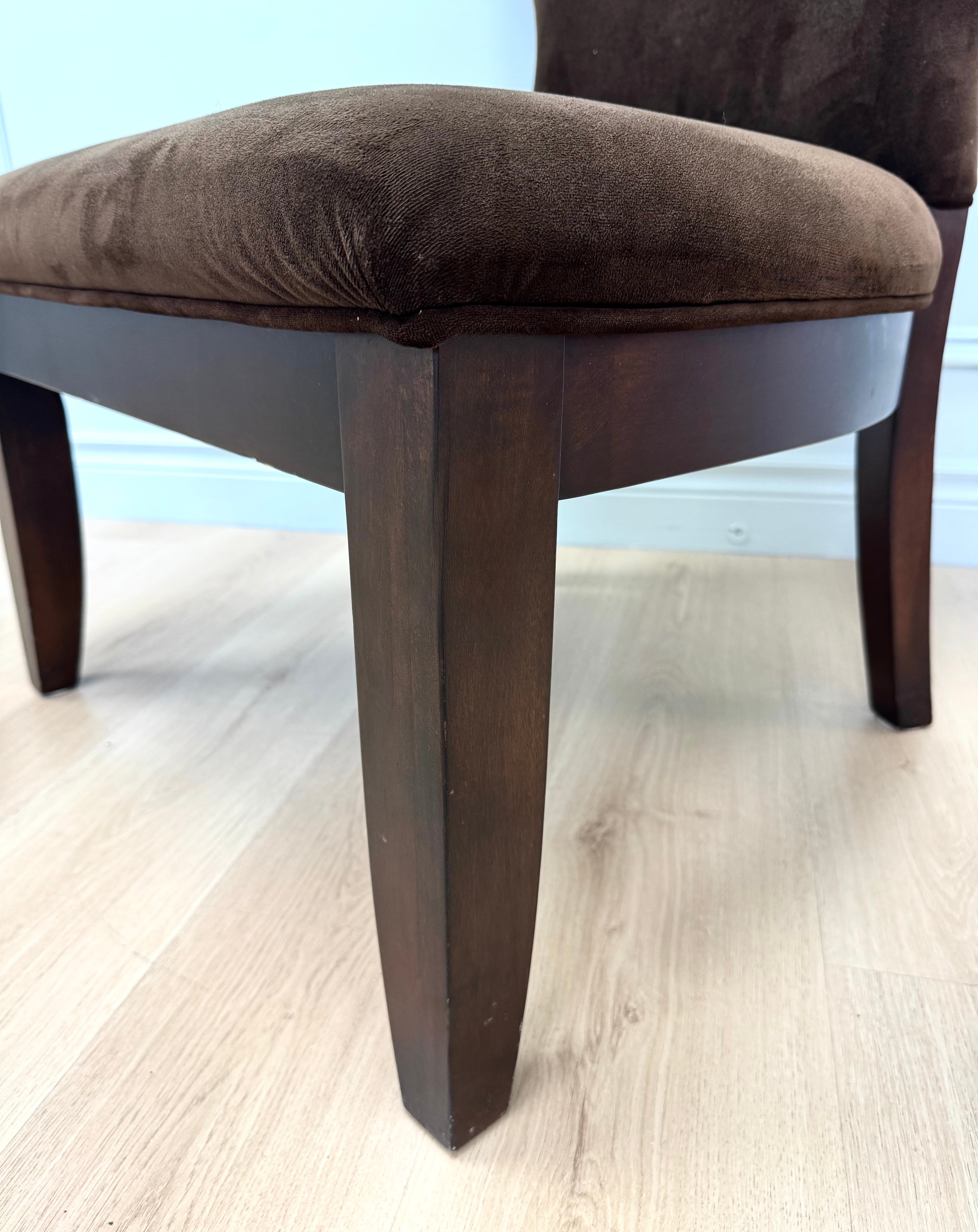 Chocolate Brown Velvet Hourglass Chair