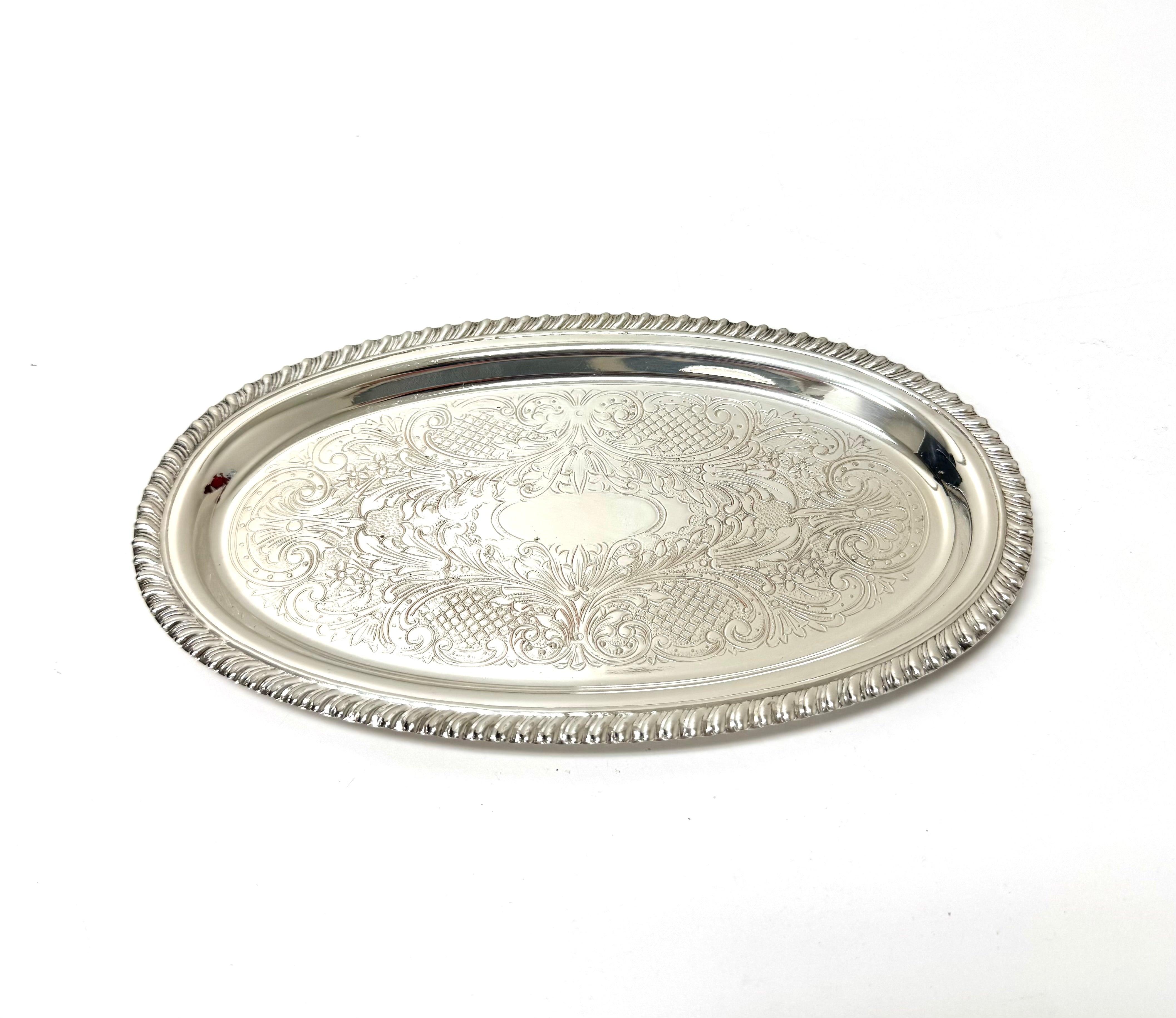 Vintage Silverplate Small Oval Tray