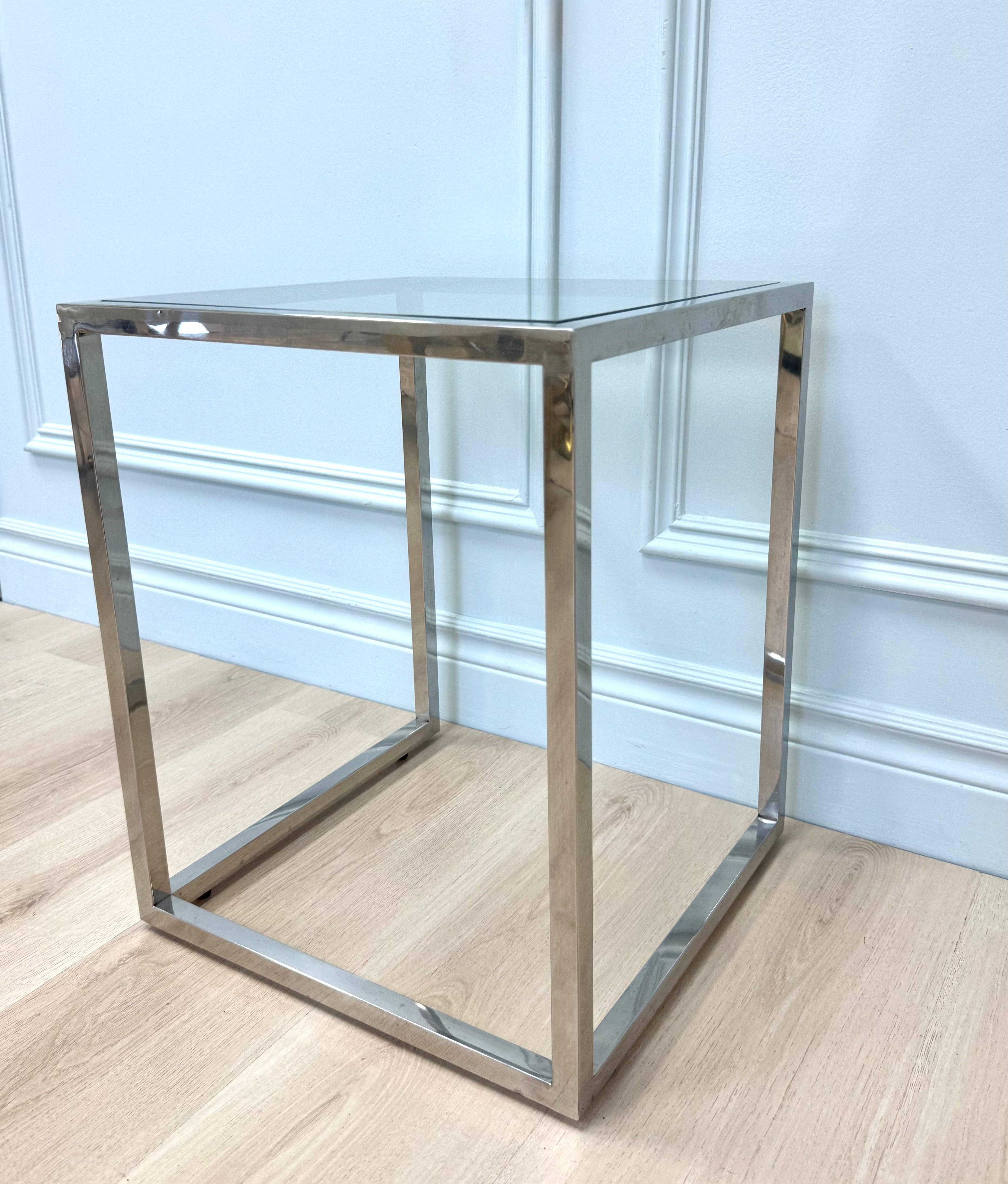 Chrome Cube Side Table