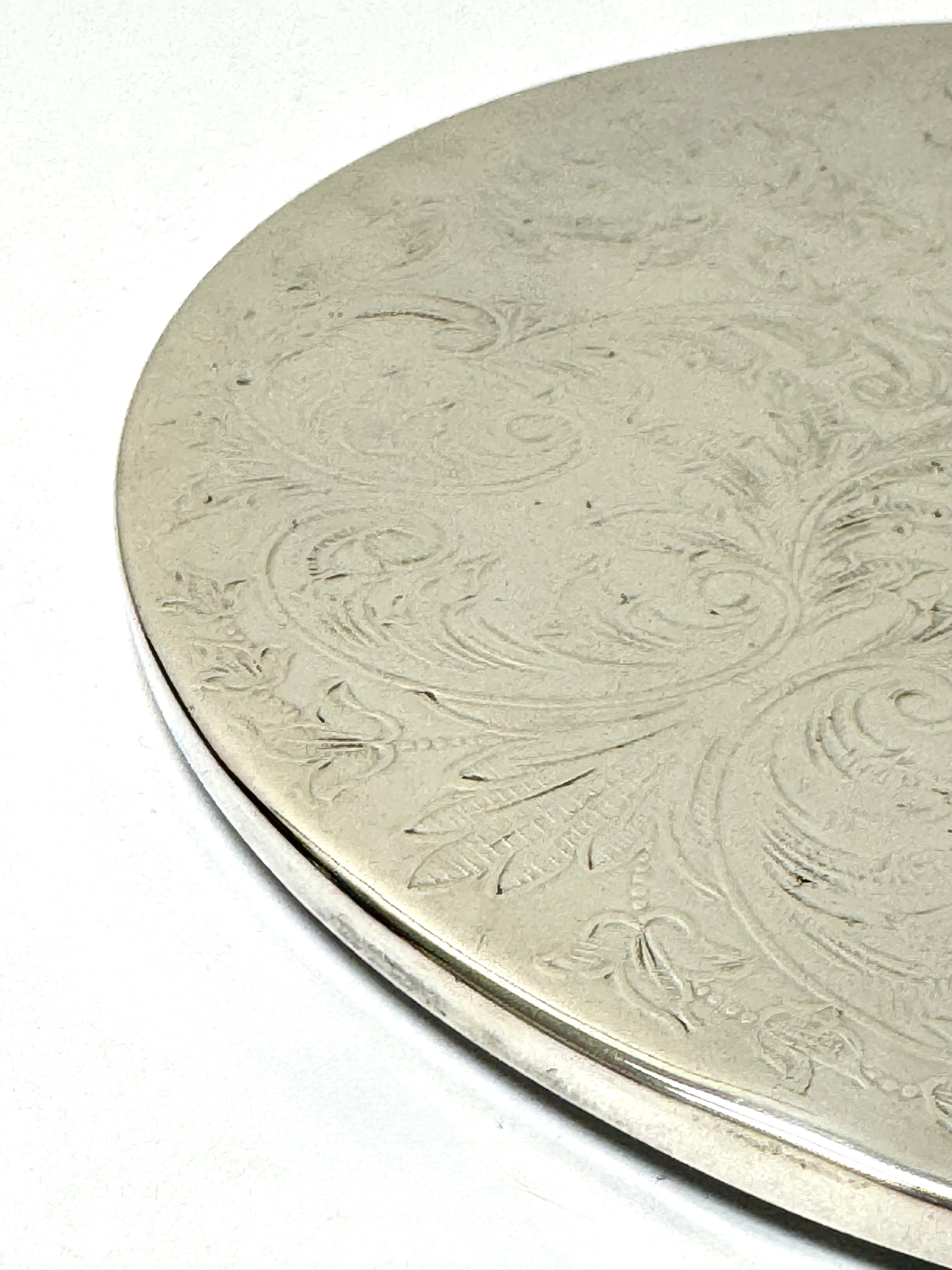 Vintage Embossed Silverplate Round Trivet