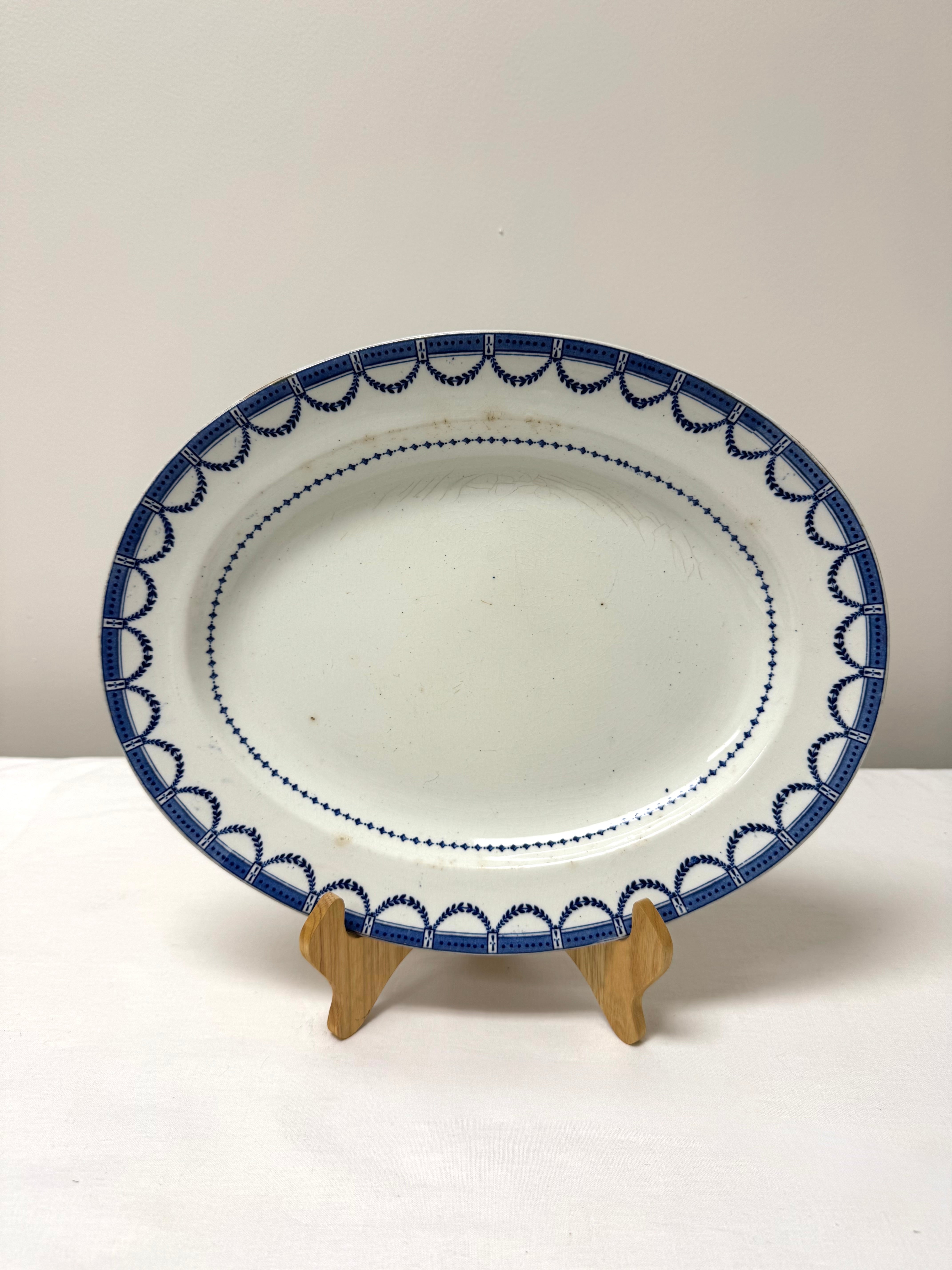 Vintage 'Truro' Blue Flow 14" Platter