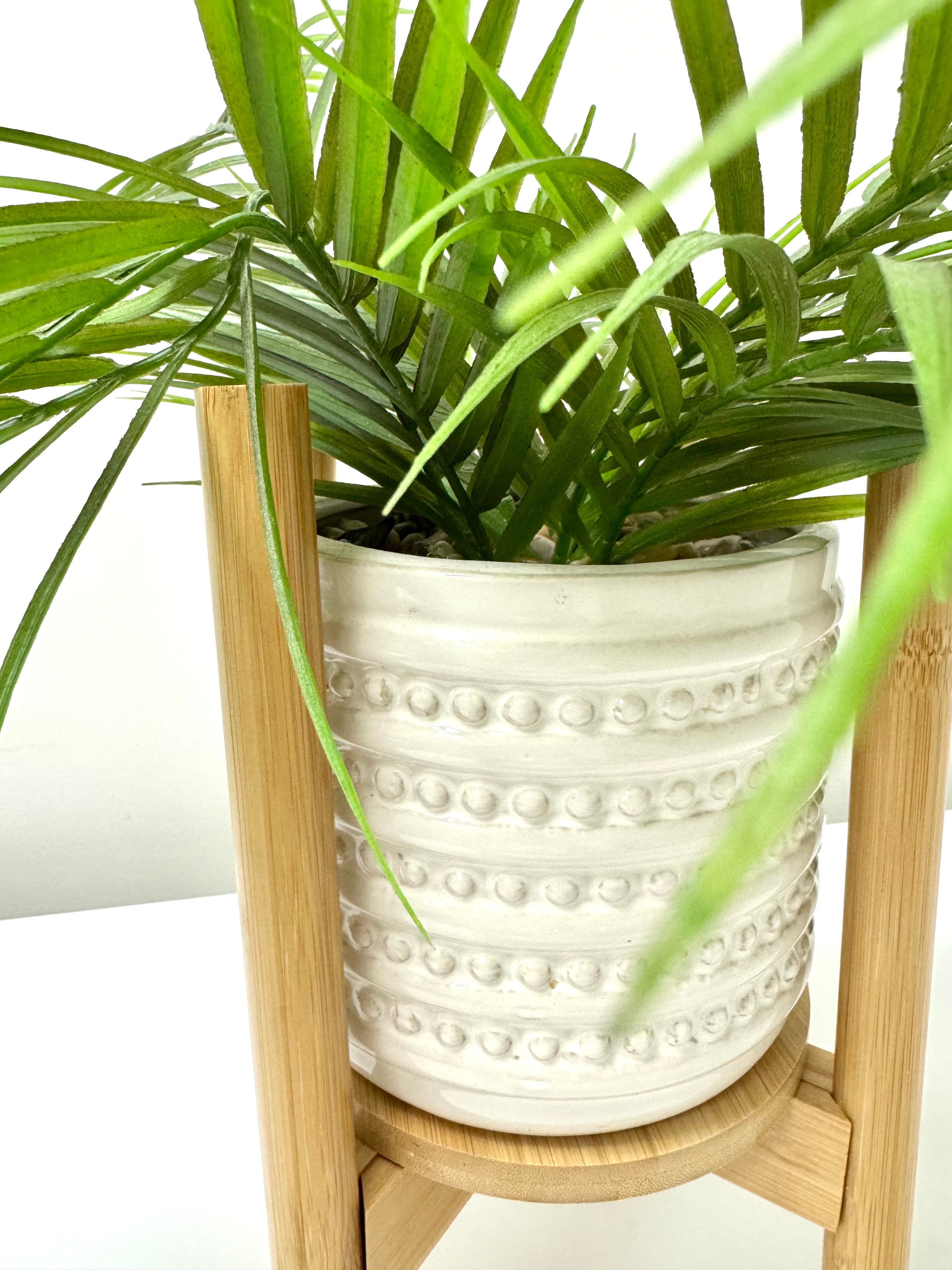 Faux Bamboo Plant in Bamboo Stand