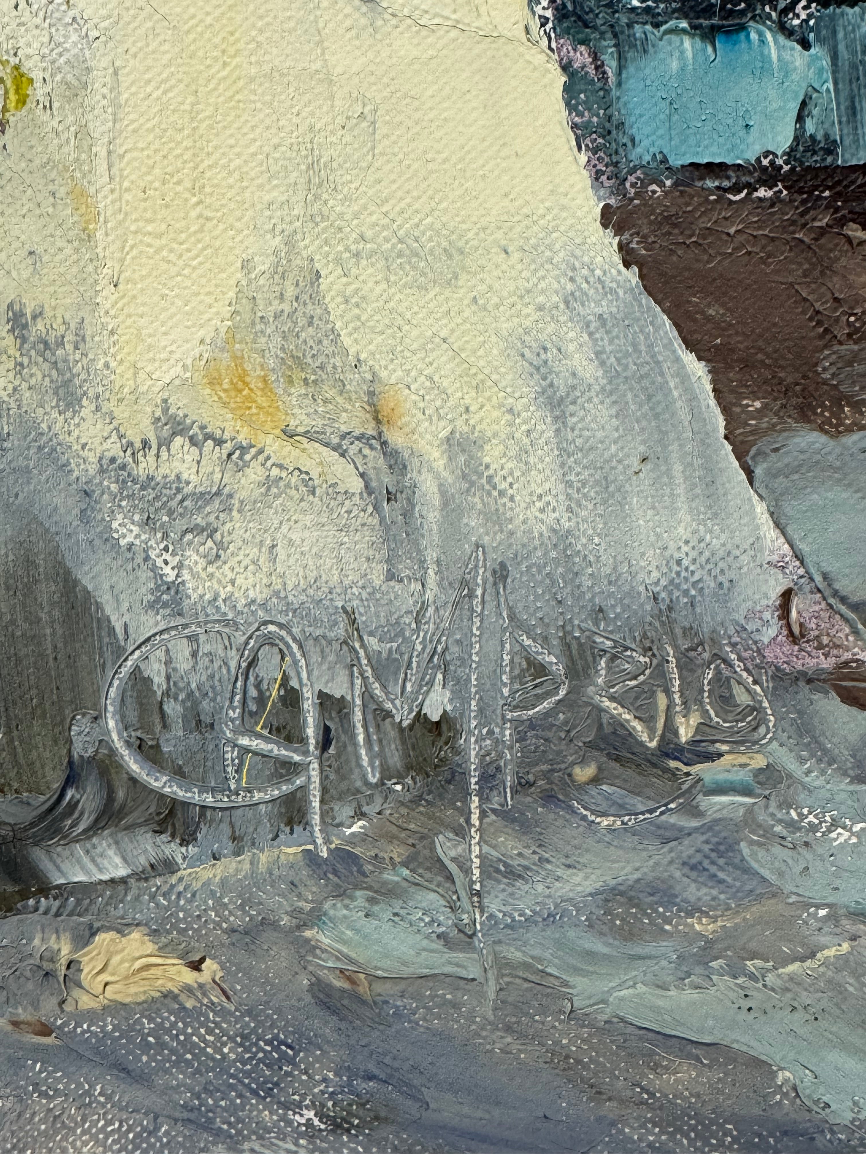 Vintage Camprio Coastal Village Original Oil