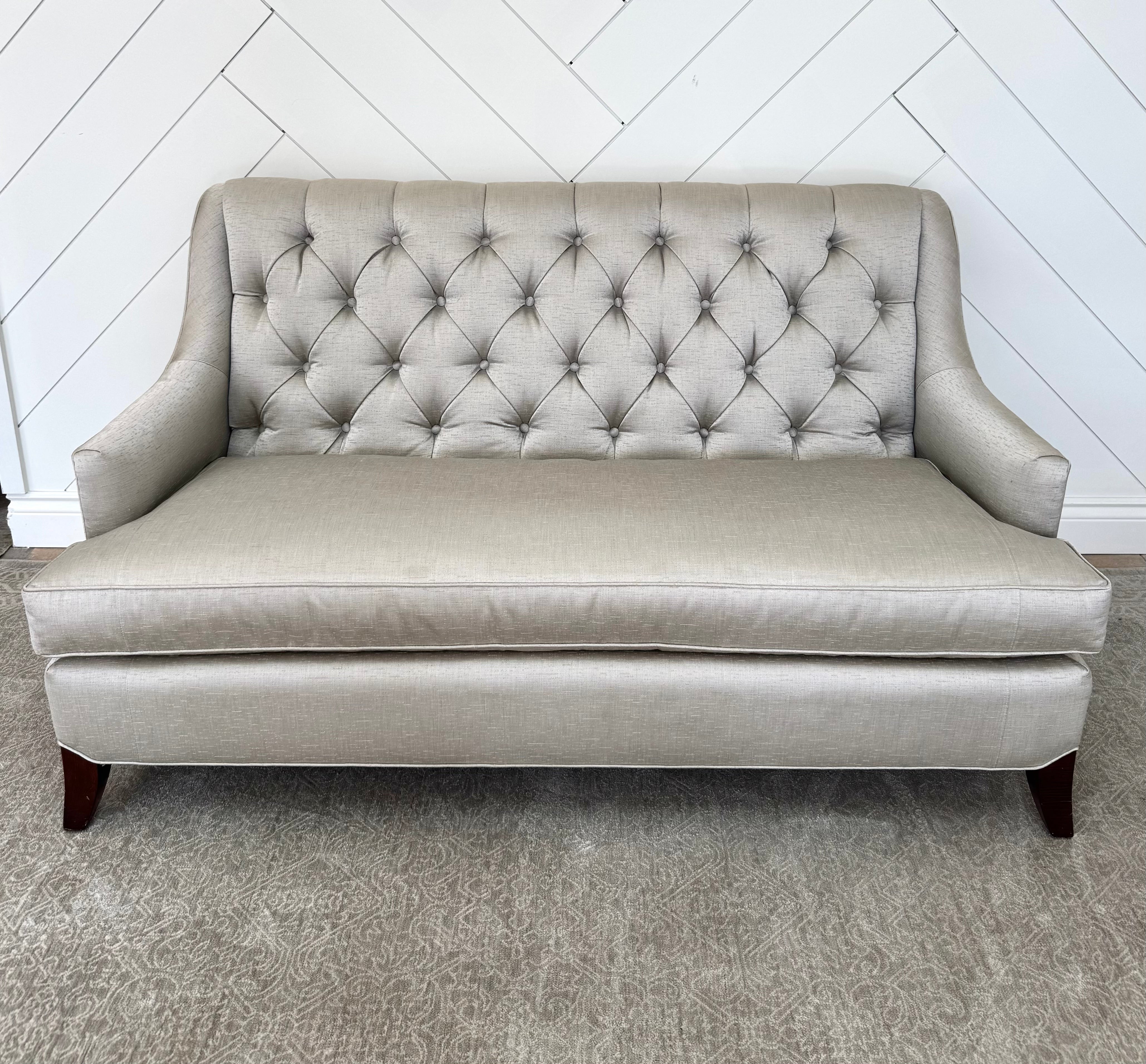 KRAVET Warm Dove Gray Silk 64" Sofa