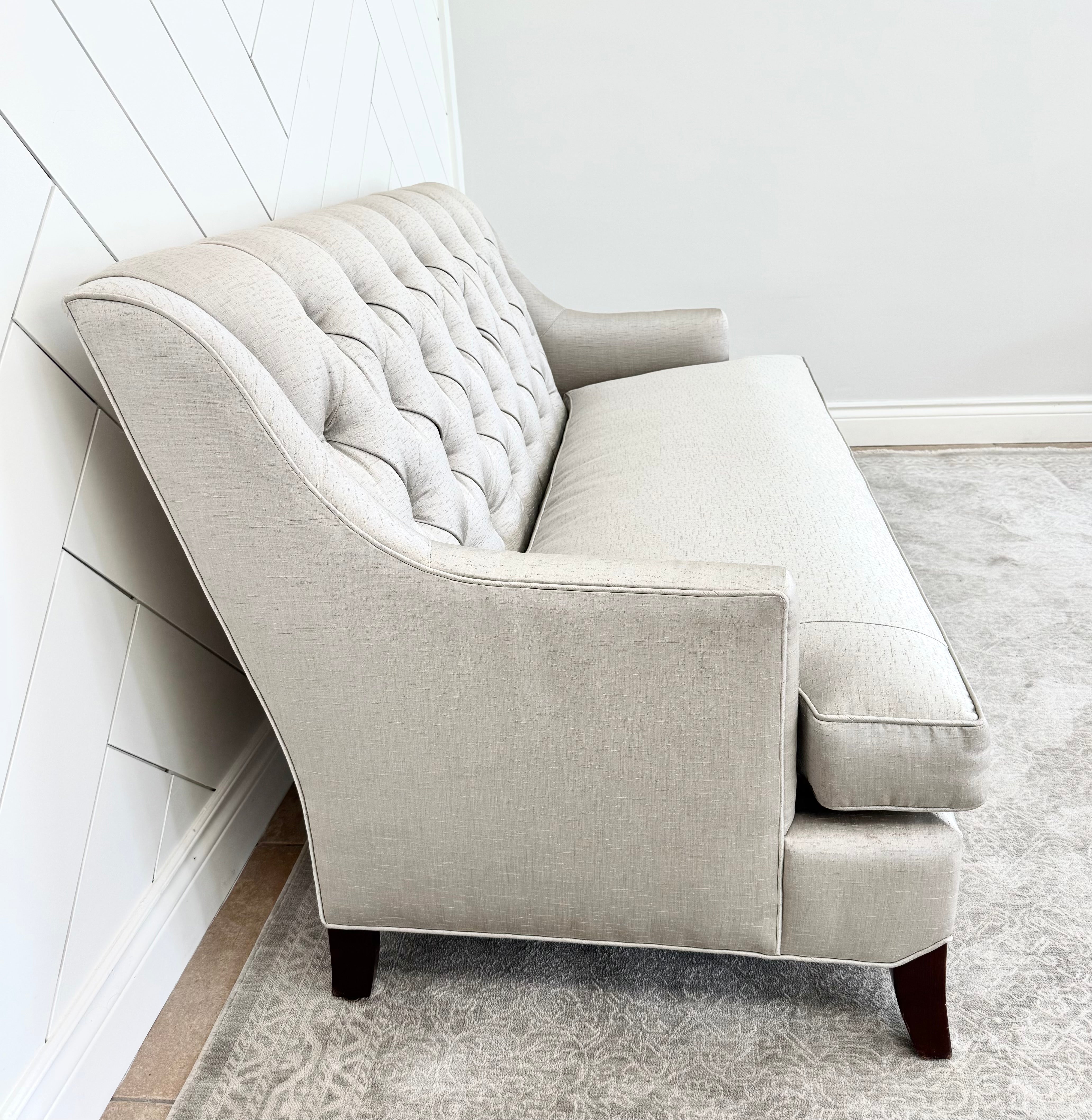 KRAVET Warm Dove Gray Silk 64" Sofa