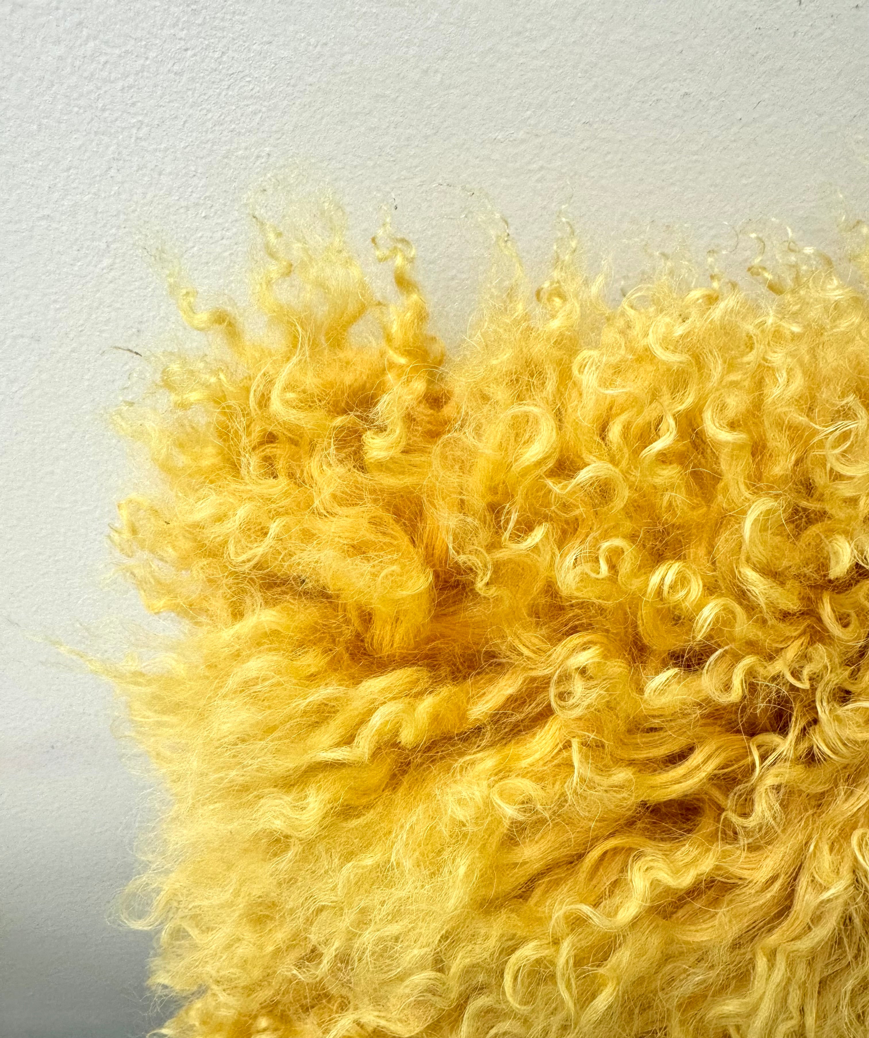 Mustard Yellow Mongolian Lamb 20" x 12" Pillow