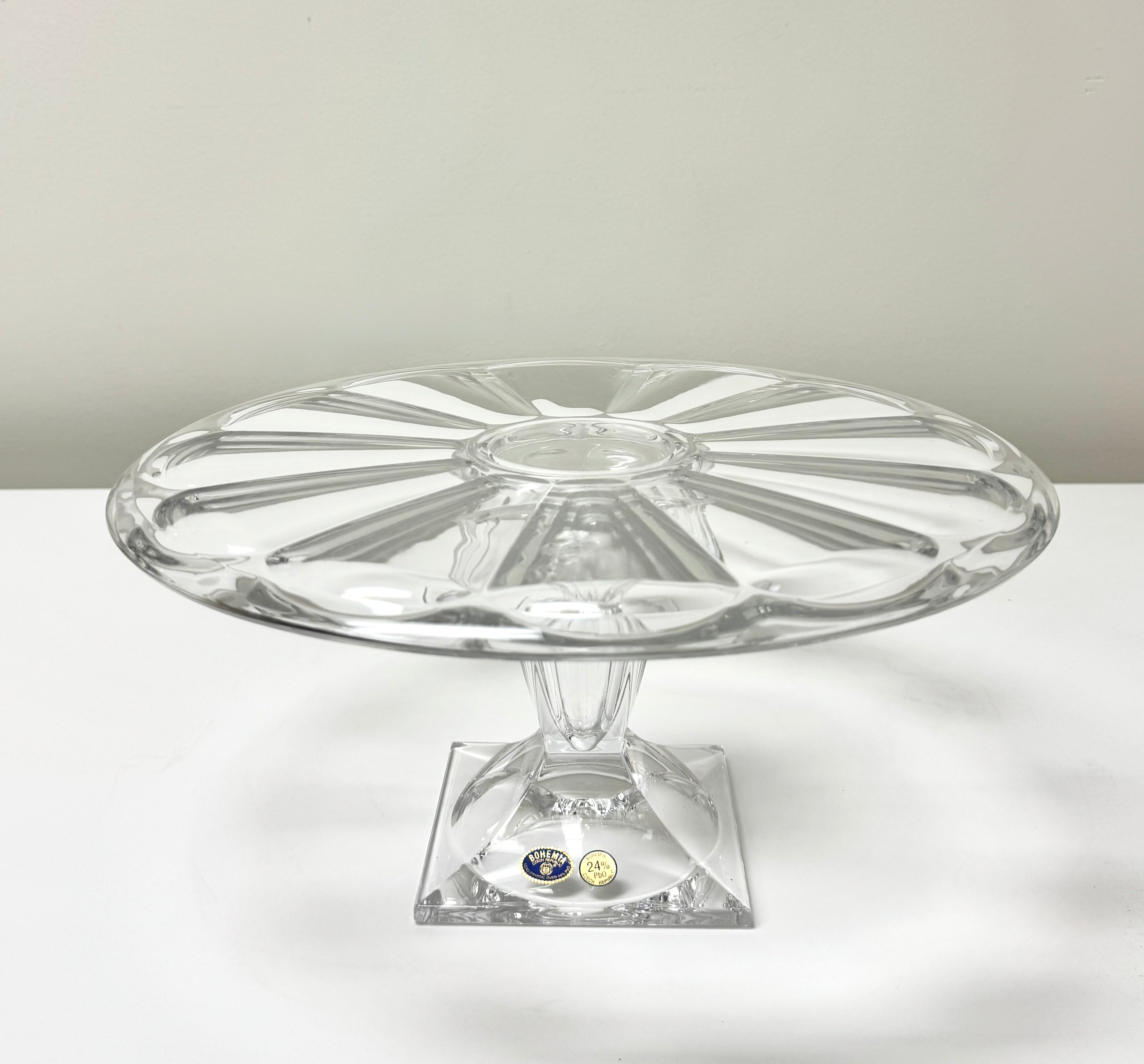 Boheme Crystal Footed Platter