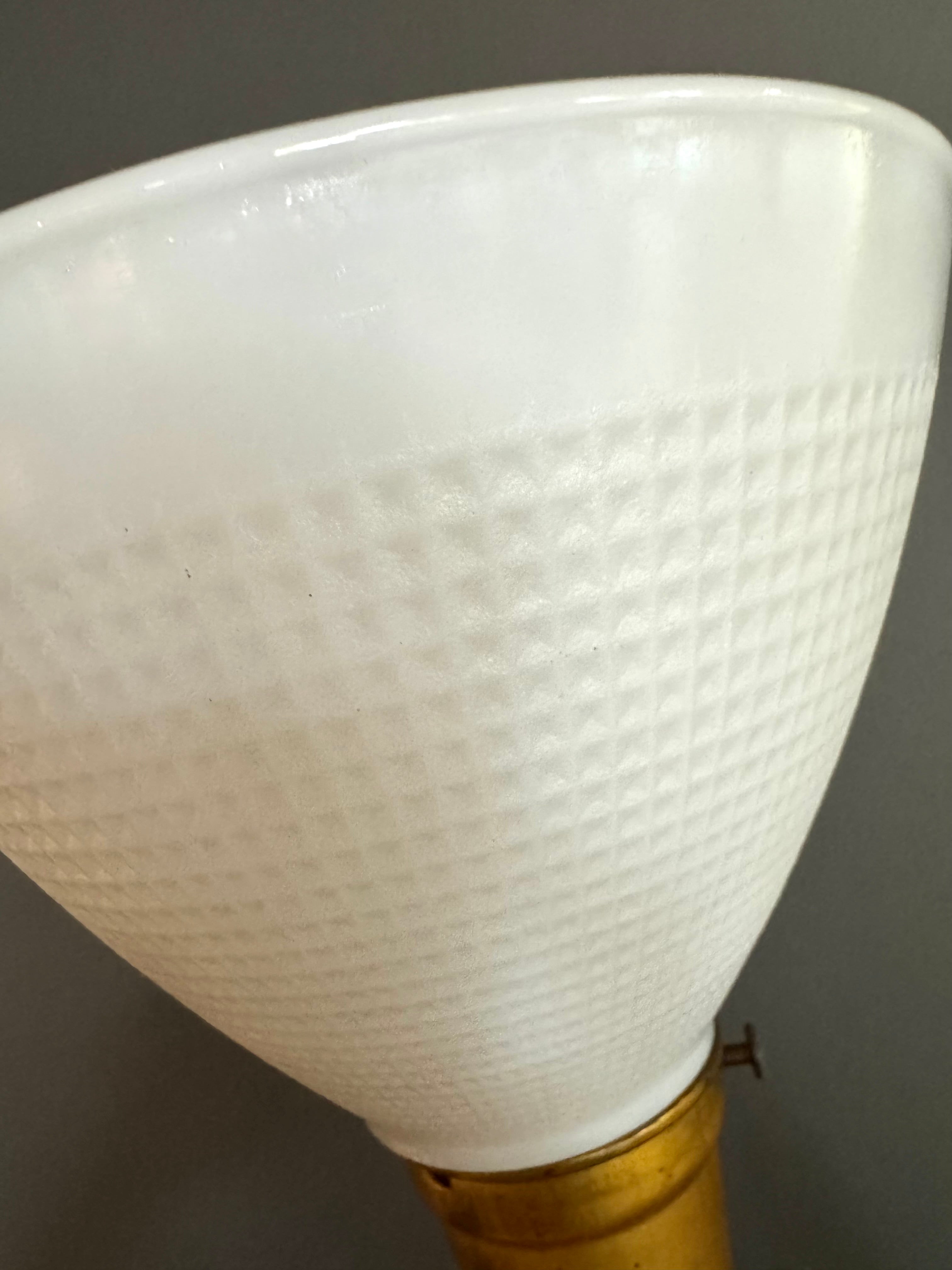 Vintage MCM Teak and Brass Teardrop Torchiere Lamp