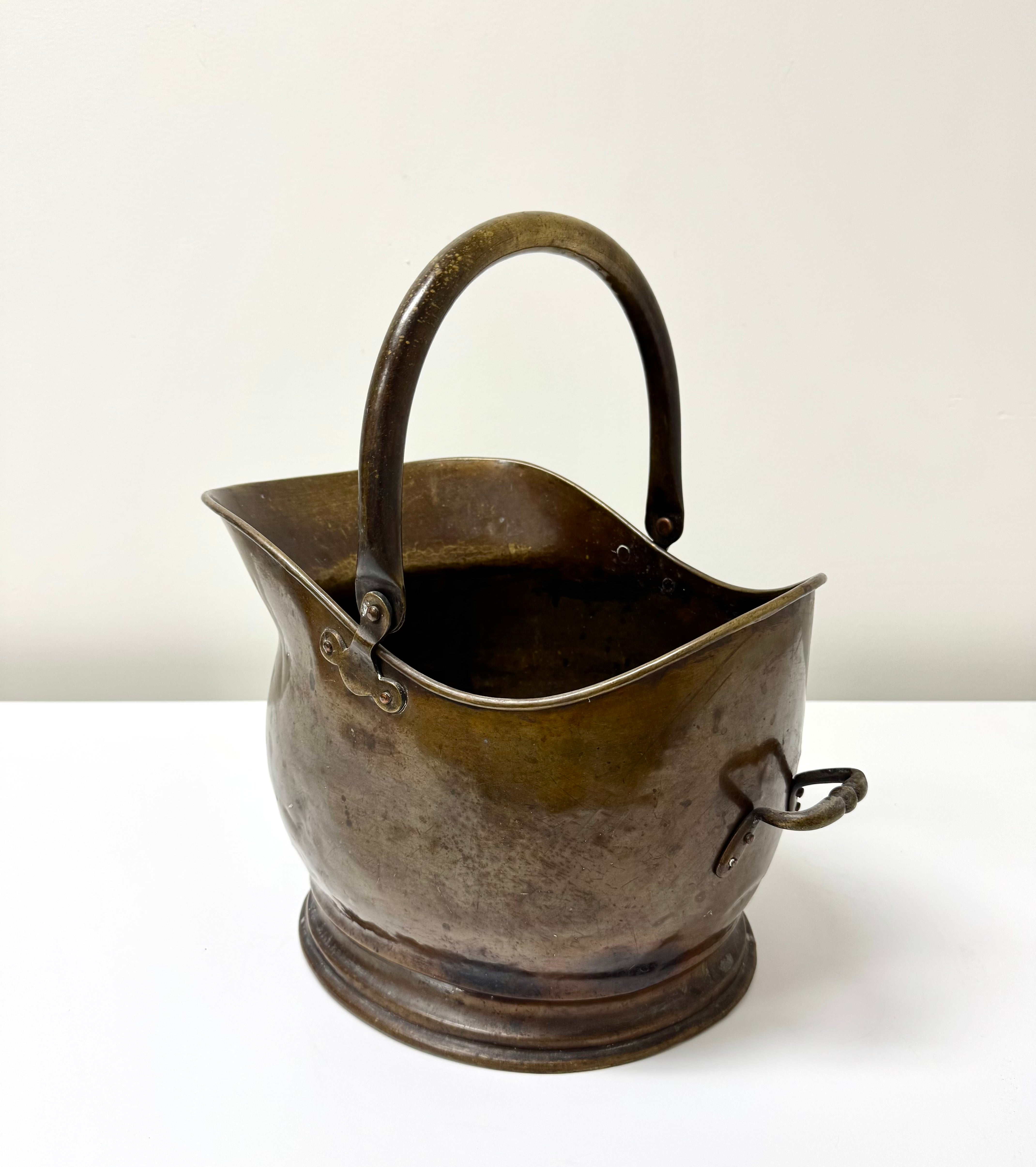 Antique Copper Helmet Coal Scuttle