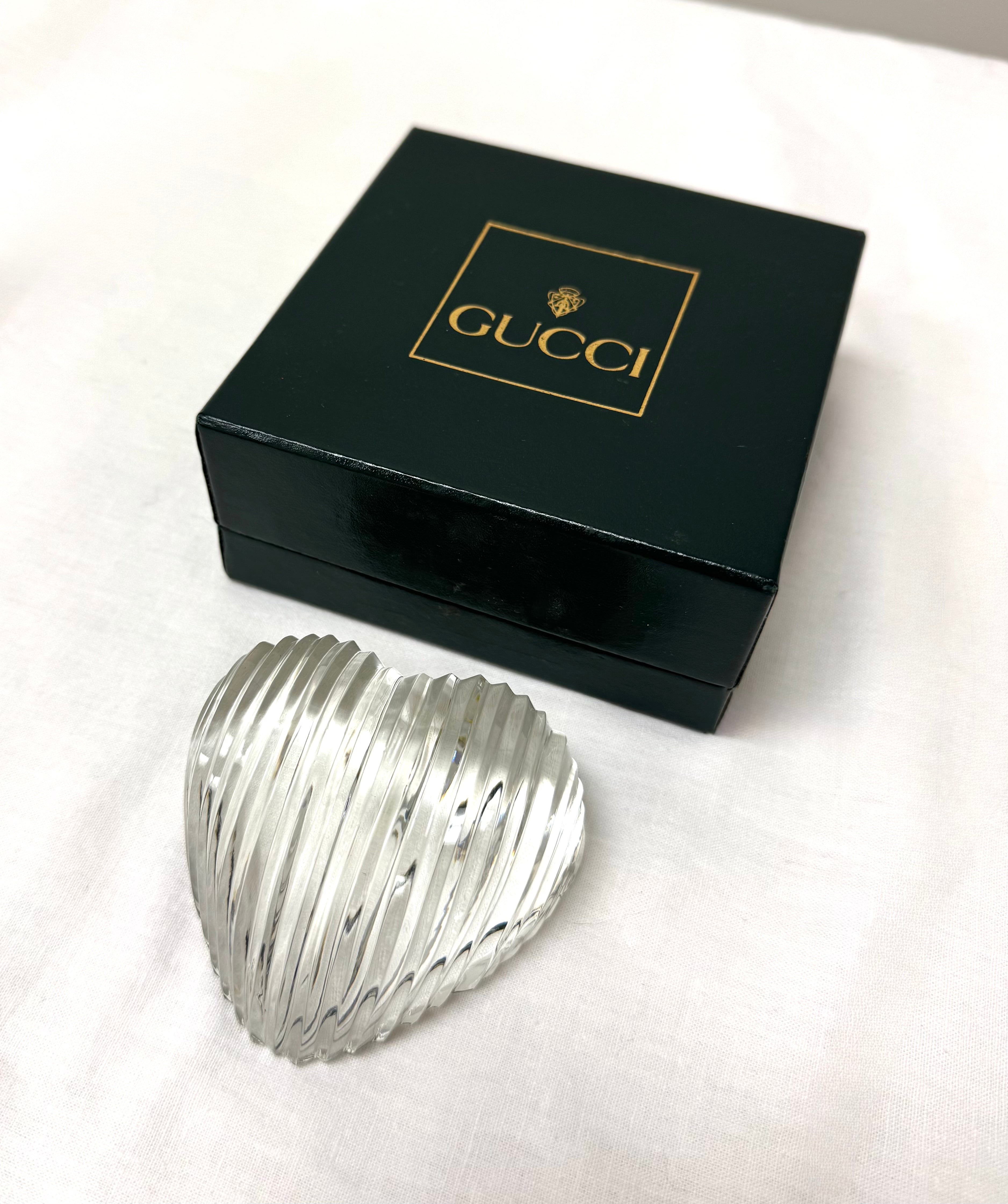 GUCCI Crystal Heart Paperweight