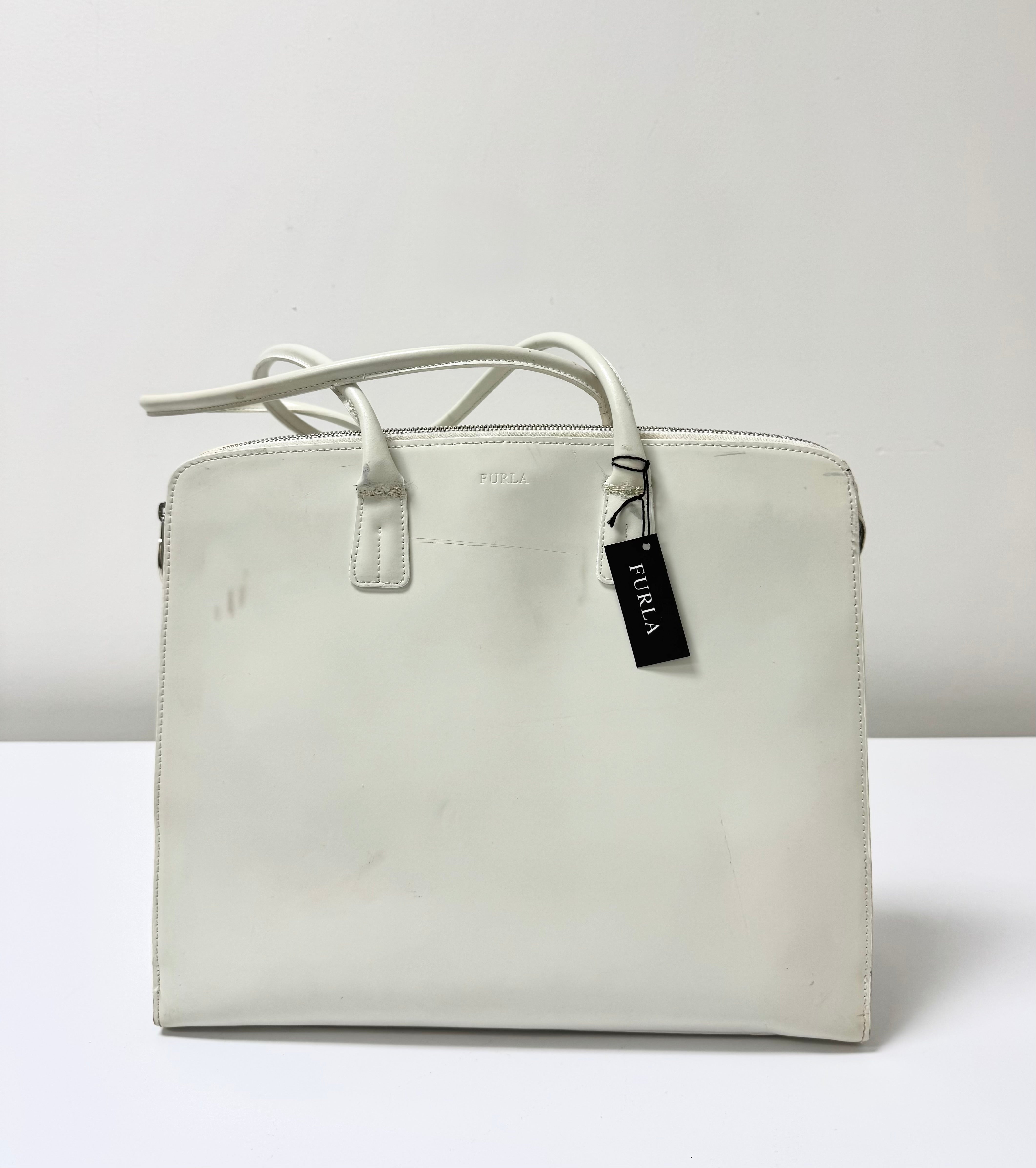 FURLA White Leather Tote