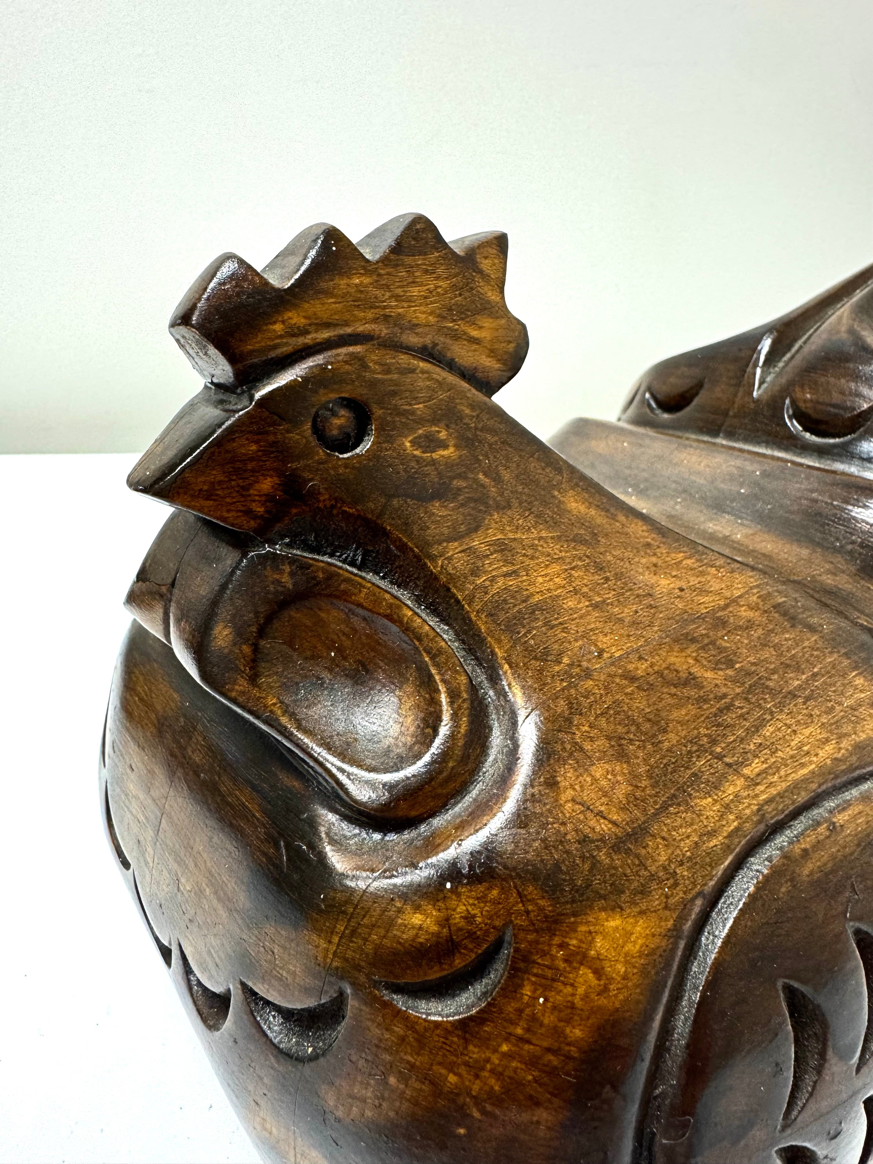 Hand-carved Wooden Rooster