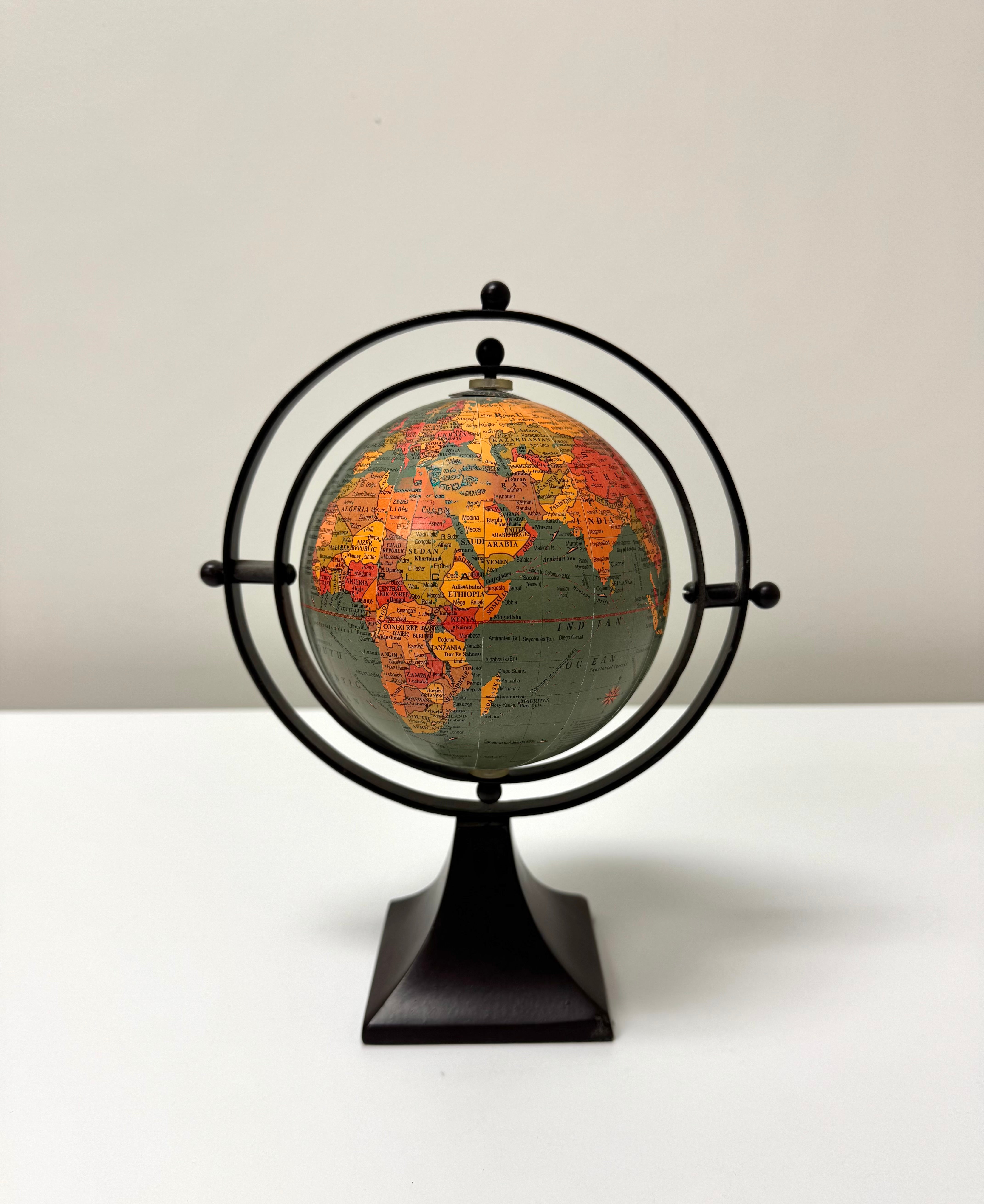 Rotating Desk Globe on Metal Stand