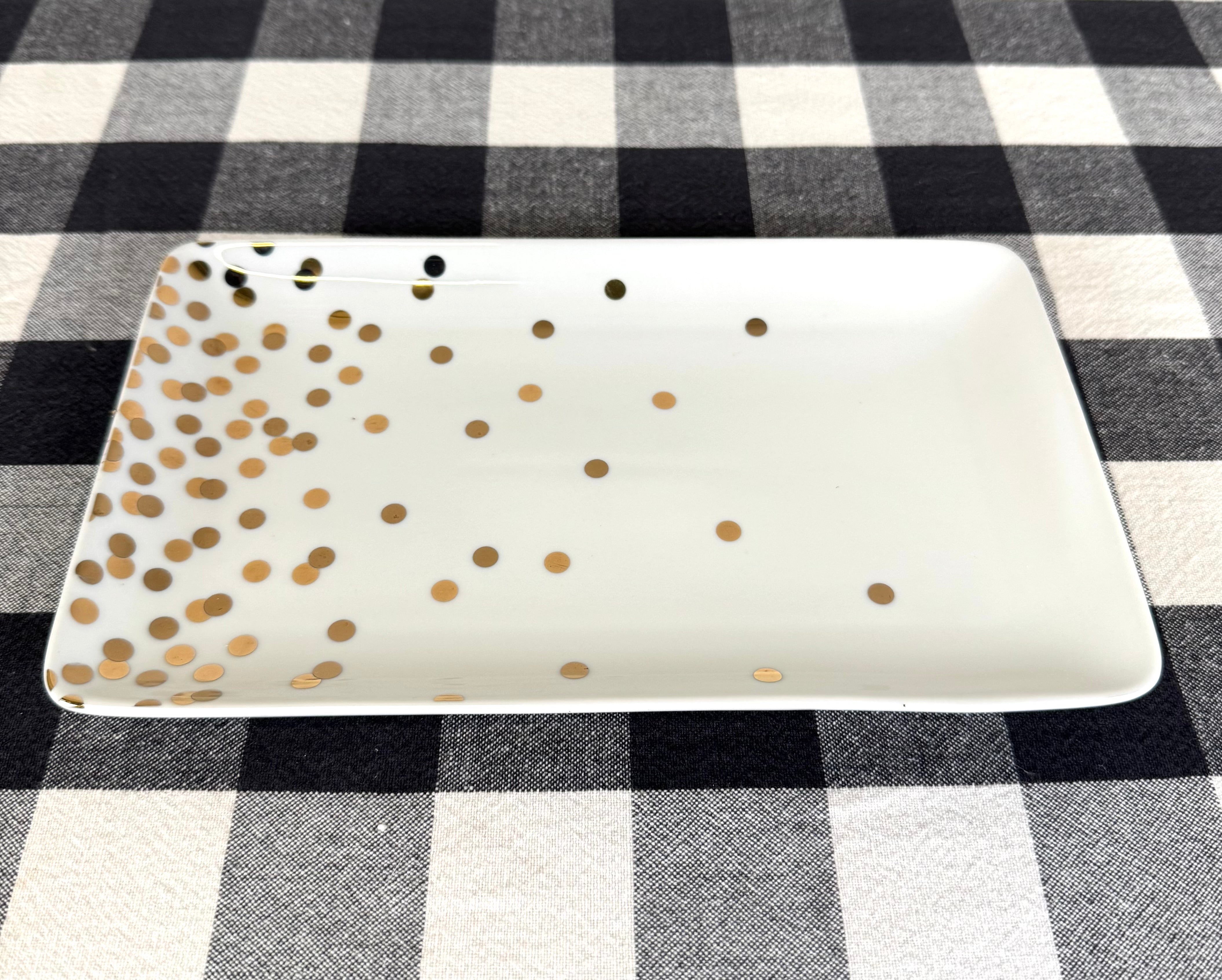 Gold Confetti Ceramic Plate