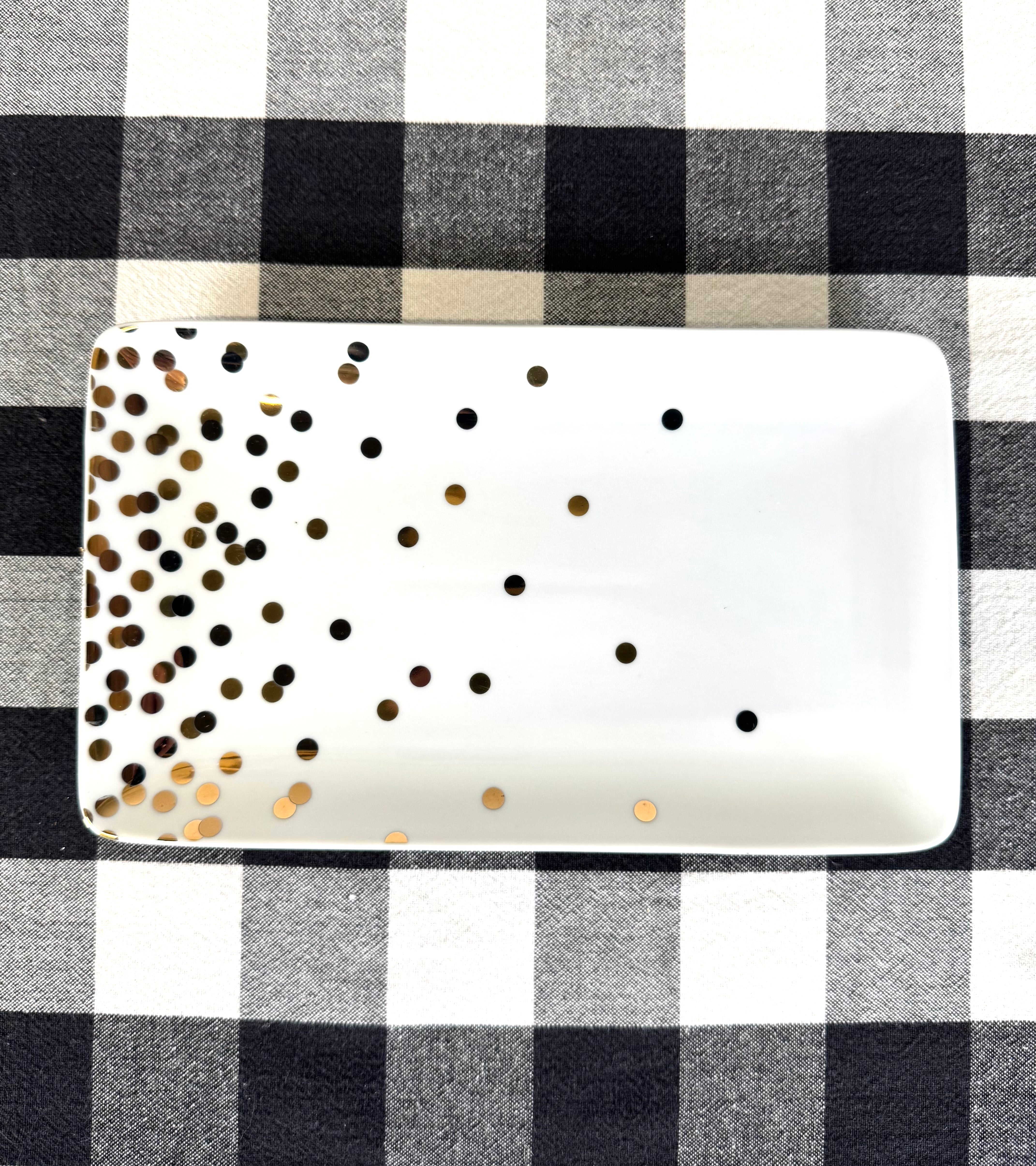 Gold Confetti Ceramic Plate