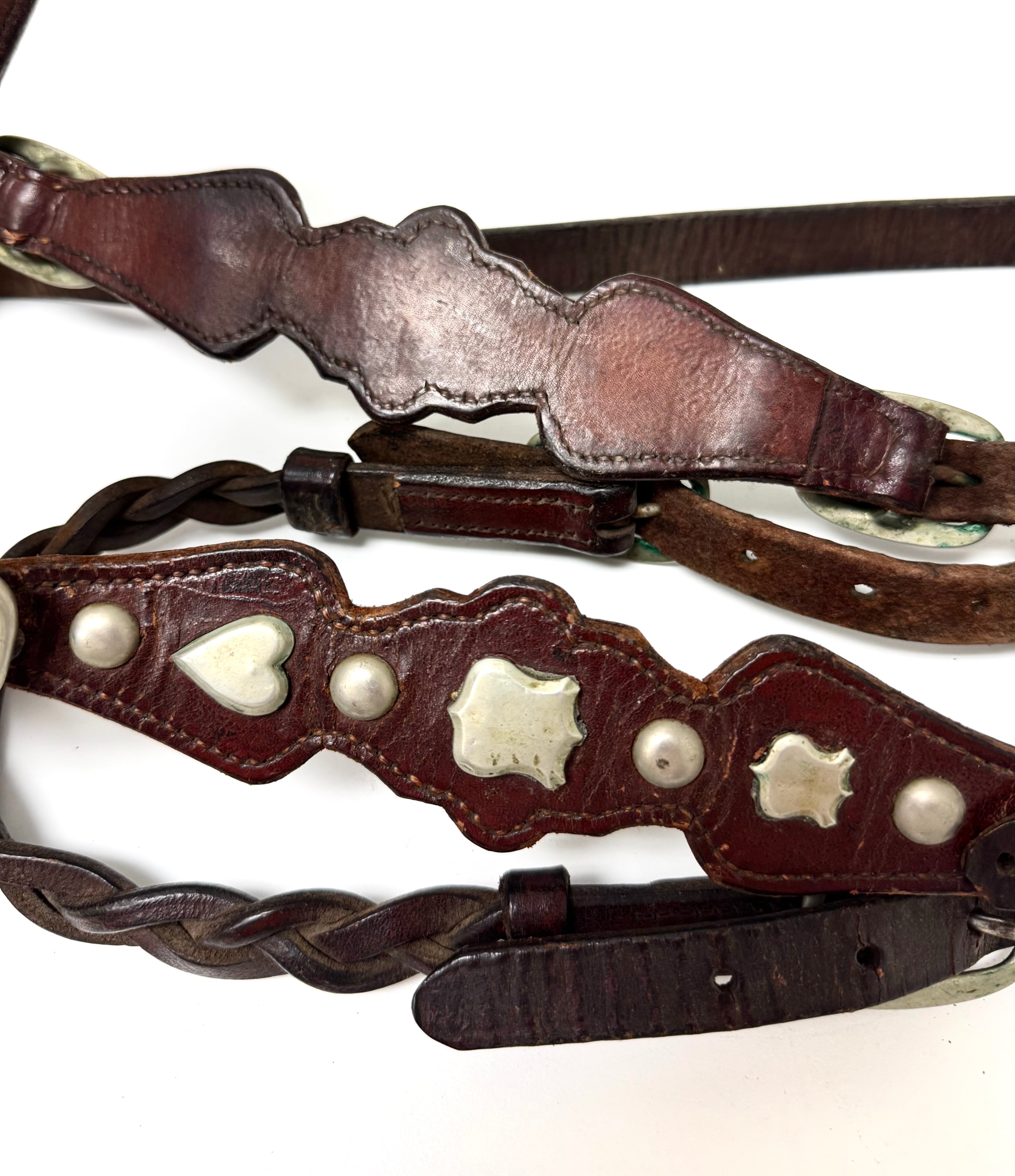 Vintage Complete Western Brown Leather Bridle & Reins