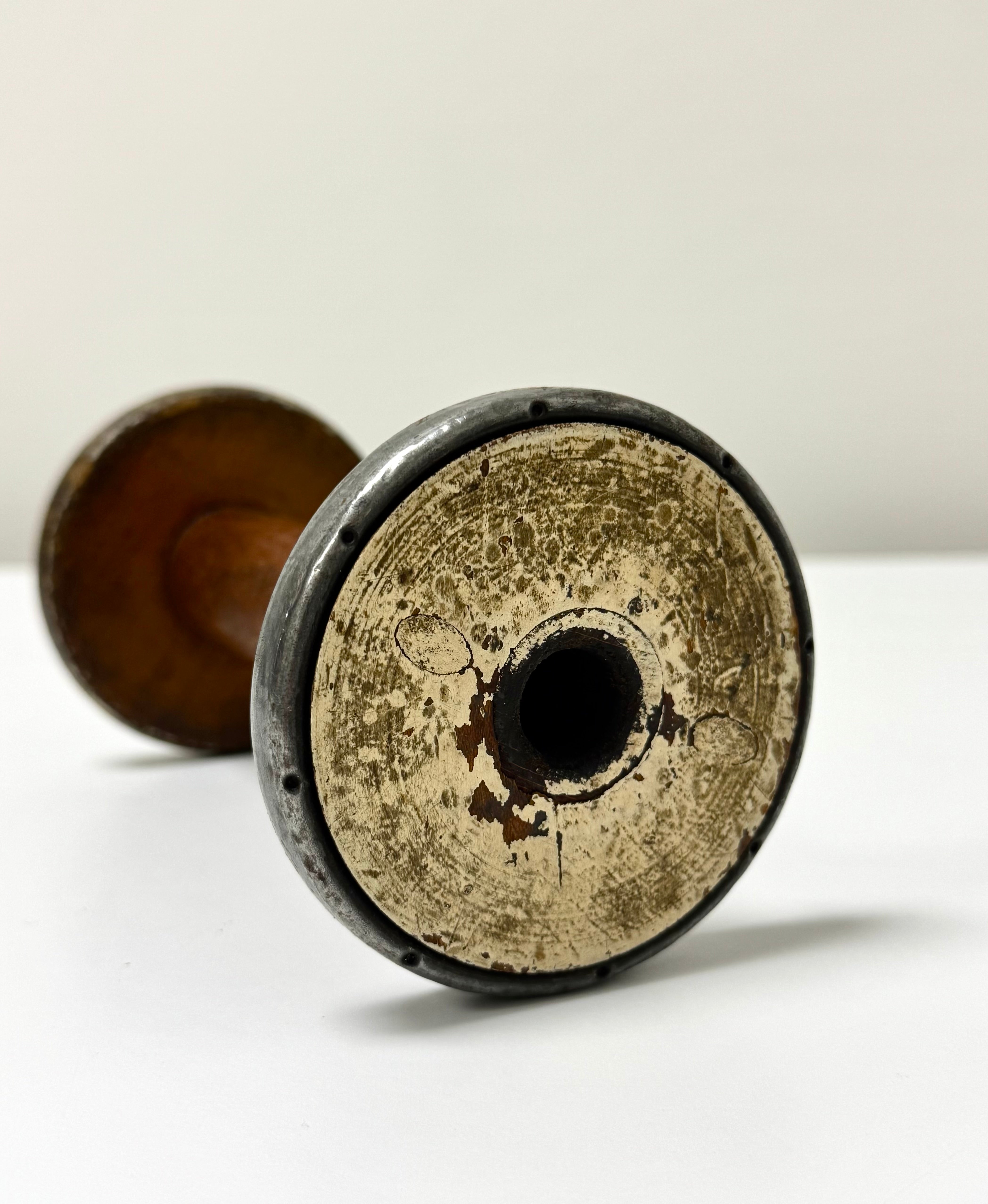 Vintage Wooden Industrial Textile Spool