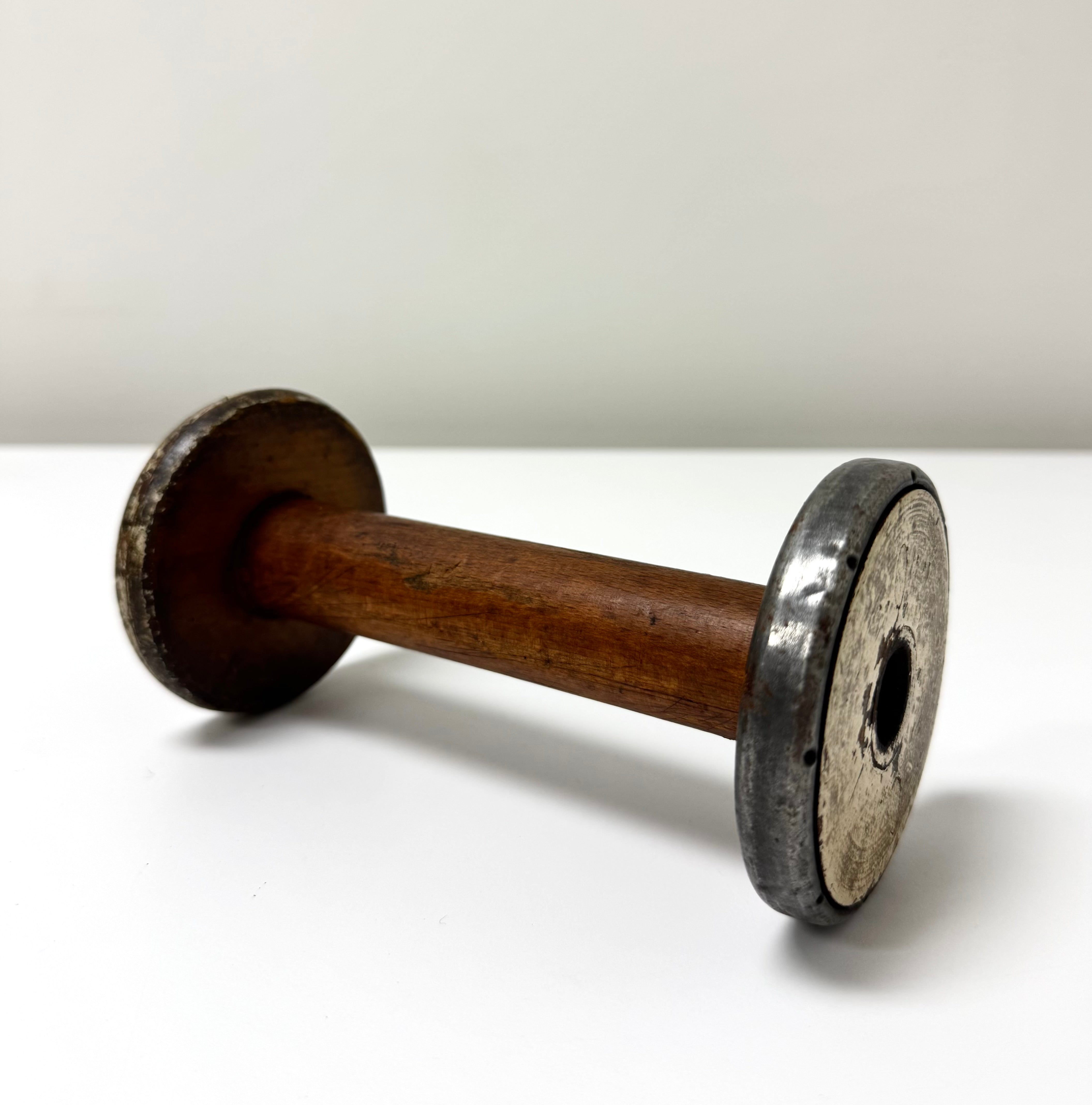 Vintage Wooden Industrial Textile Spool