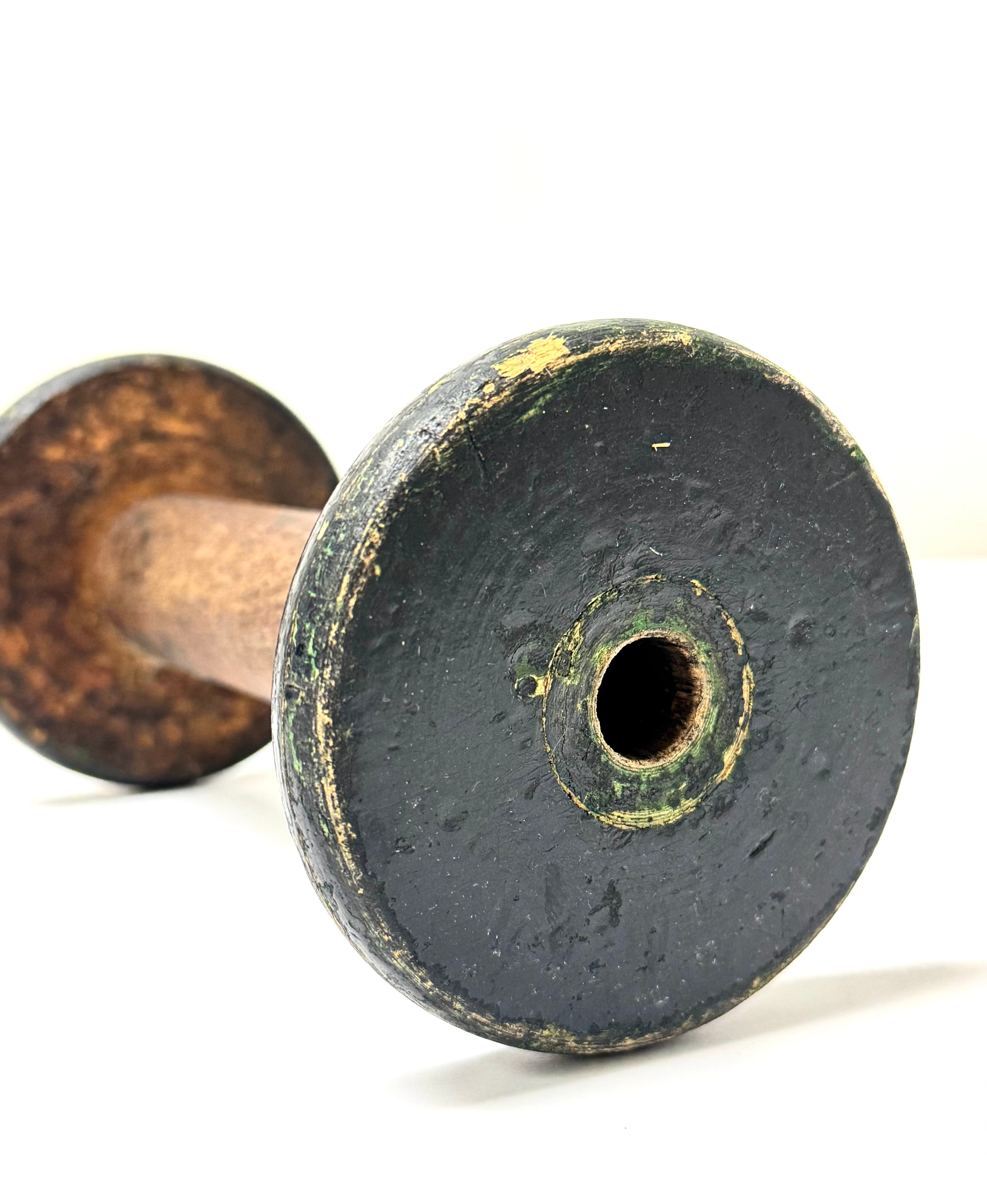 Vintage Wooden Industrial Textile Spool