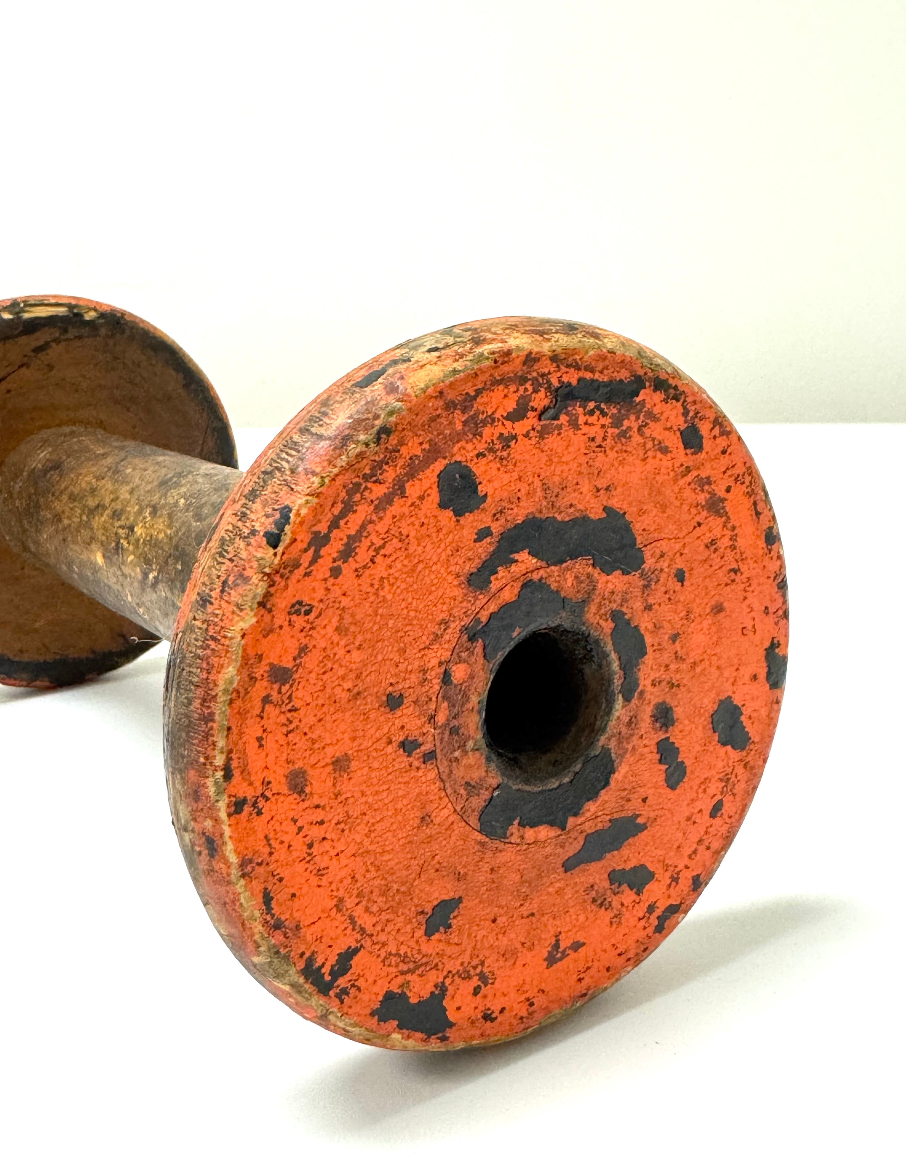 Vintage Wooden Industrial Textile Spool
